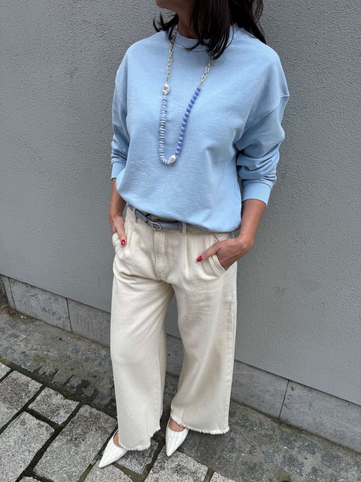 Samsoe Samsoe Sweater Savan Cashmere Blue Pigment