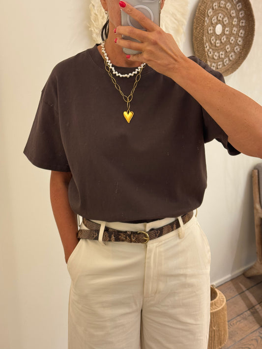 Rue de Tokyo T-Shirt Tora Mulch Brown