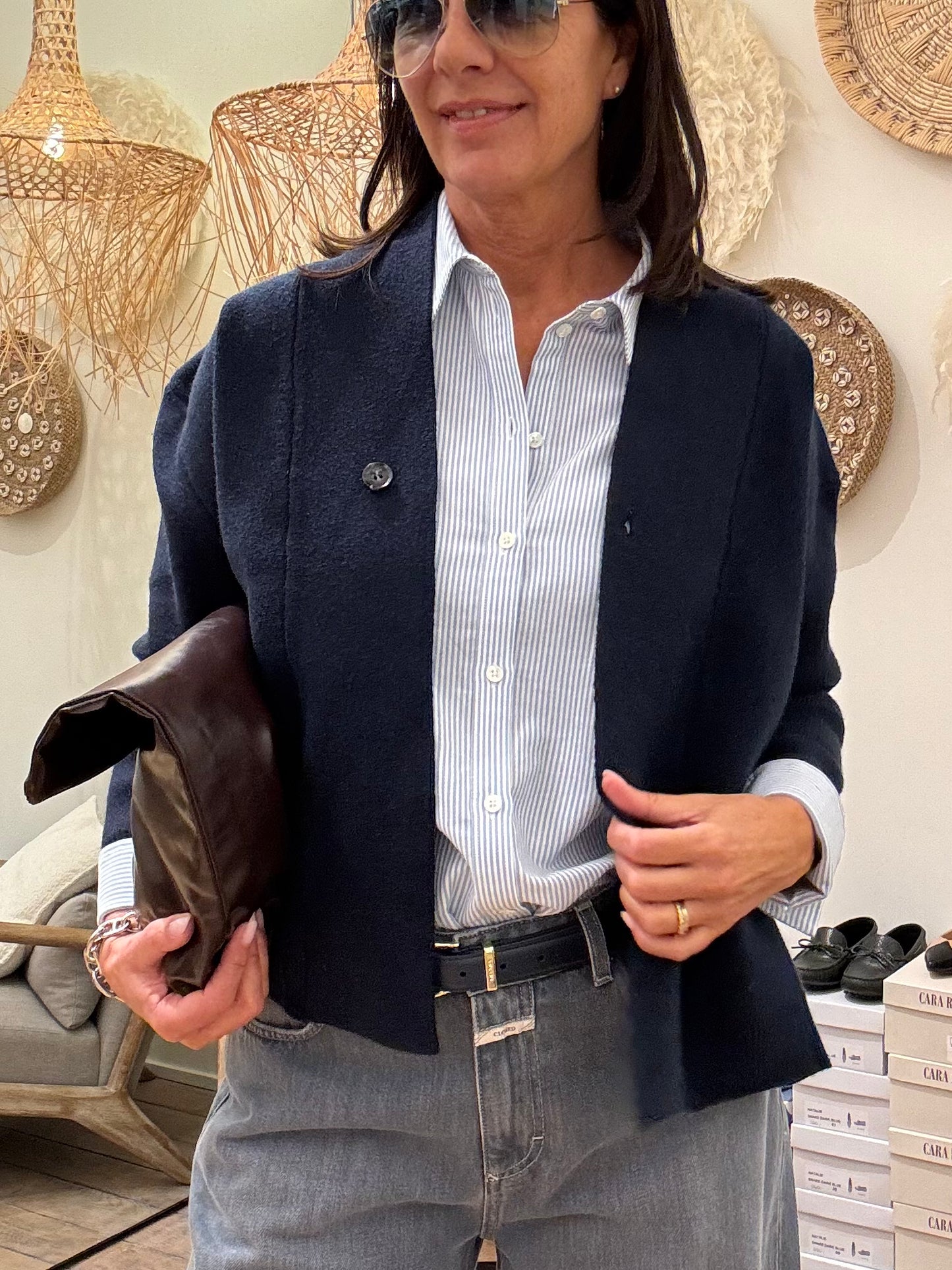 Jiji Cardigan Evan Bleu Marine