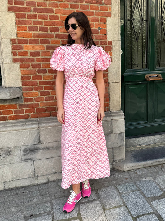 Minus Jurk Selvine Prism Pink Print