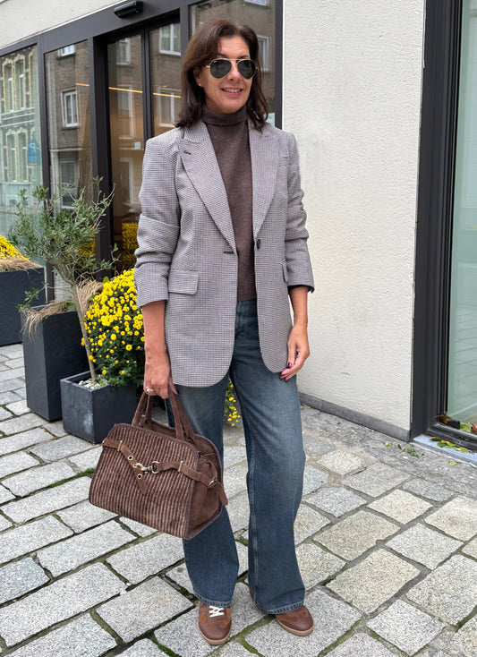 Janice Blazer Hank Beige Check