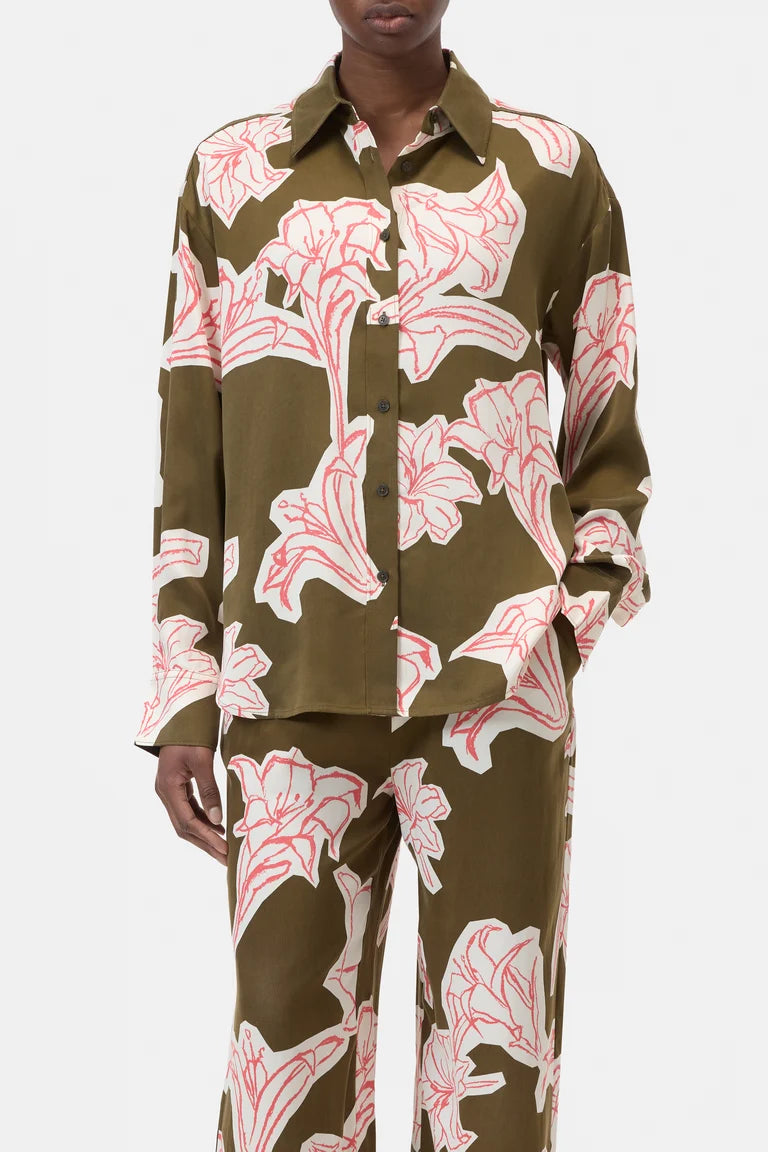 Closed Bloes Bloemenprint Deep Olive