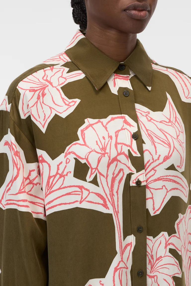 Closed Bloes Bloemenprint Deep Olive