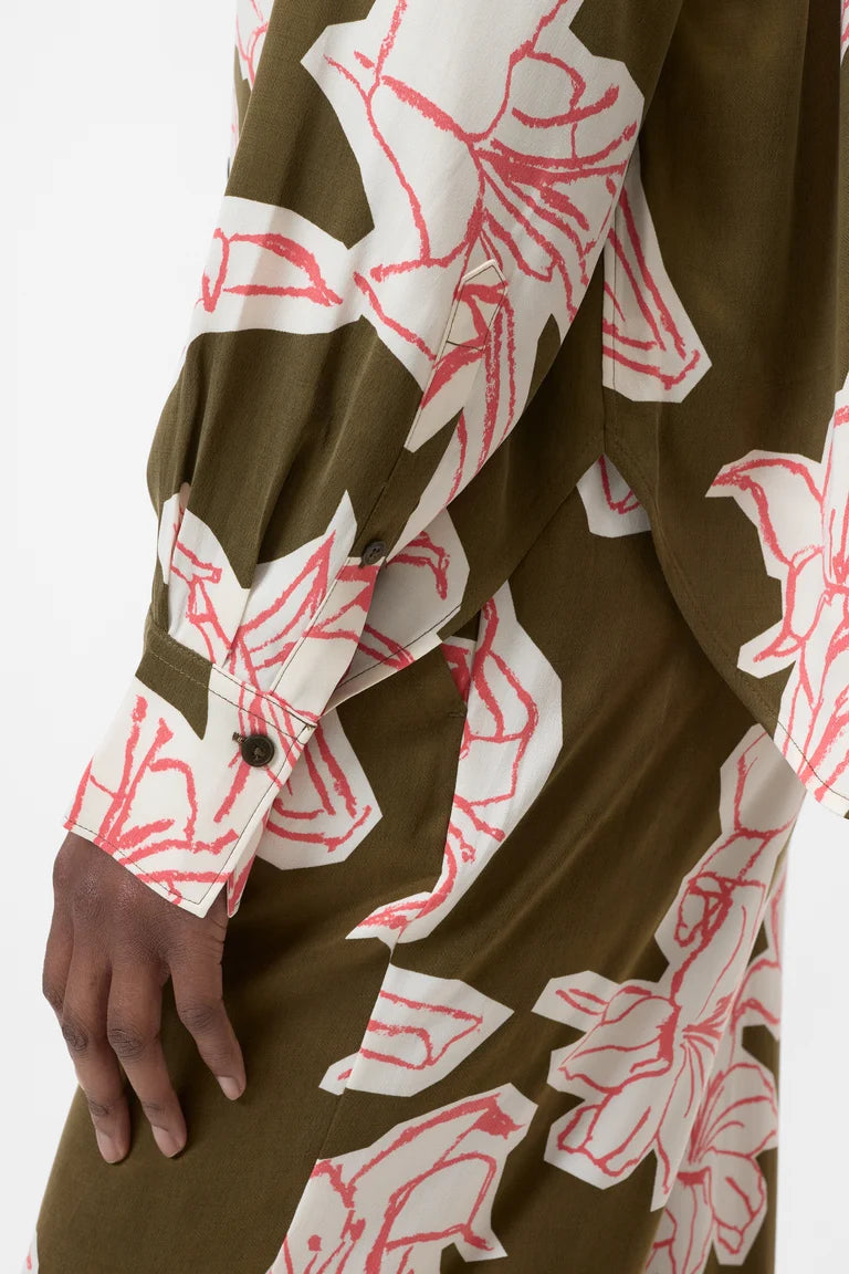 Closed Bloes Bloemenprint Deep Olive