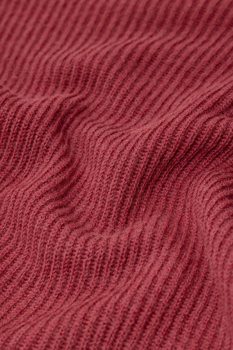 Closed Pull Opstaande Kraag Cherry Red