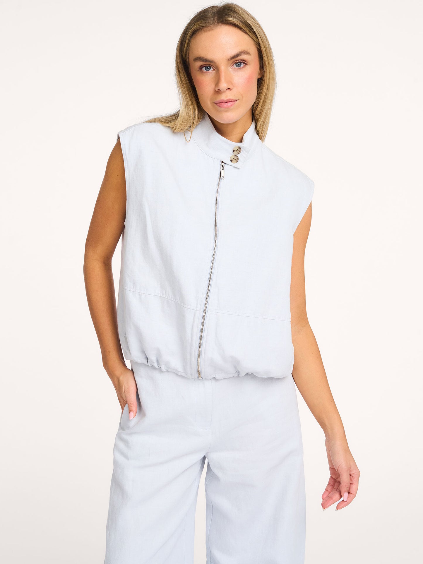 Samsoe Samsoe Vest Mouwloos Sakaila Gray Dawn Mel.