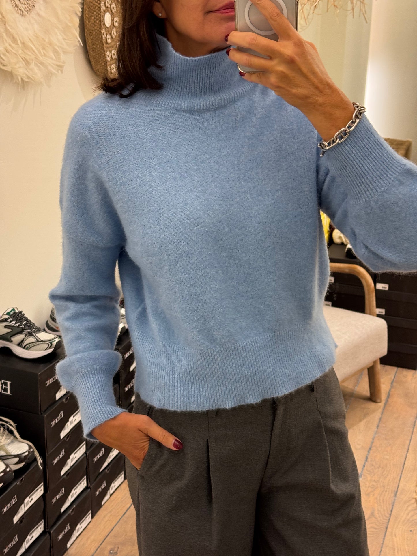 Samsoe Samsoe Rolkraag Pull Nola Della Robbia Blue