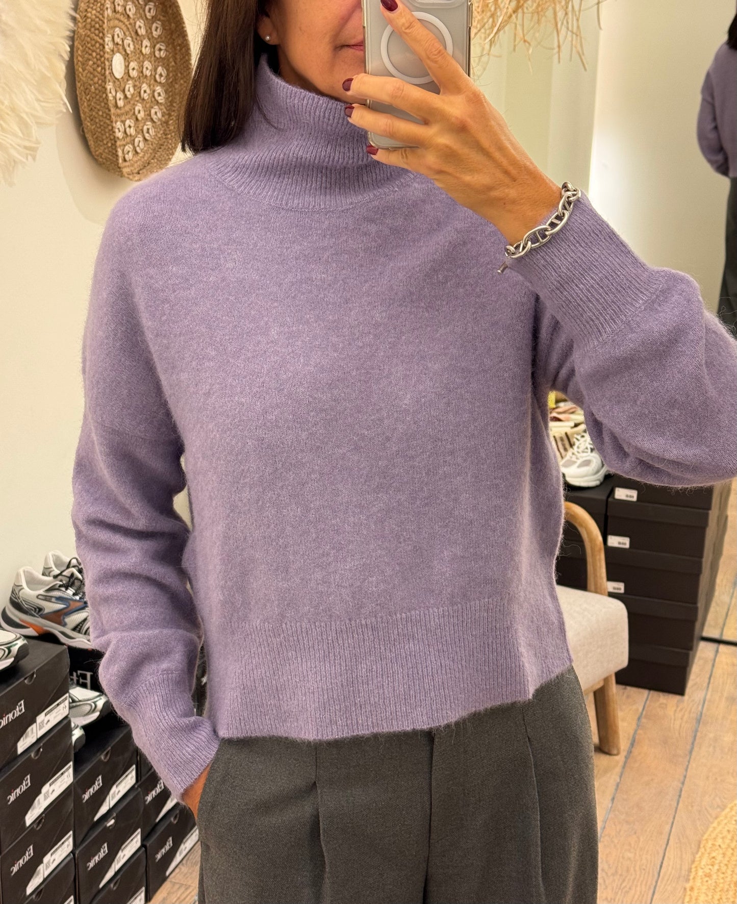 Samsoe Samsoe Rolkraag Nola T-N Wisteria