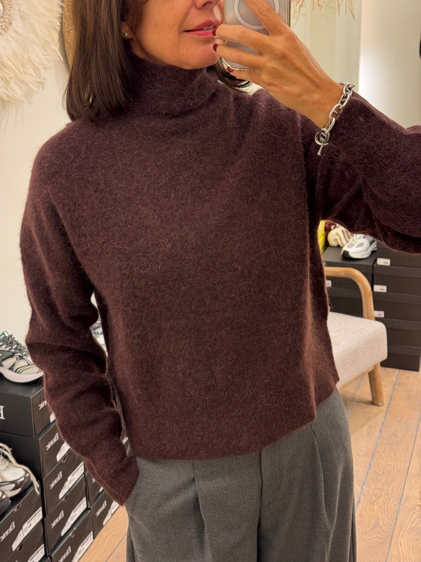 Samsoe Samsoe Rolkraag Nola T-N Fudge Mel.