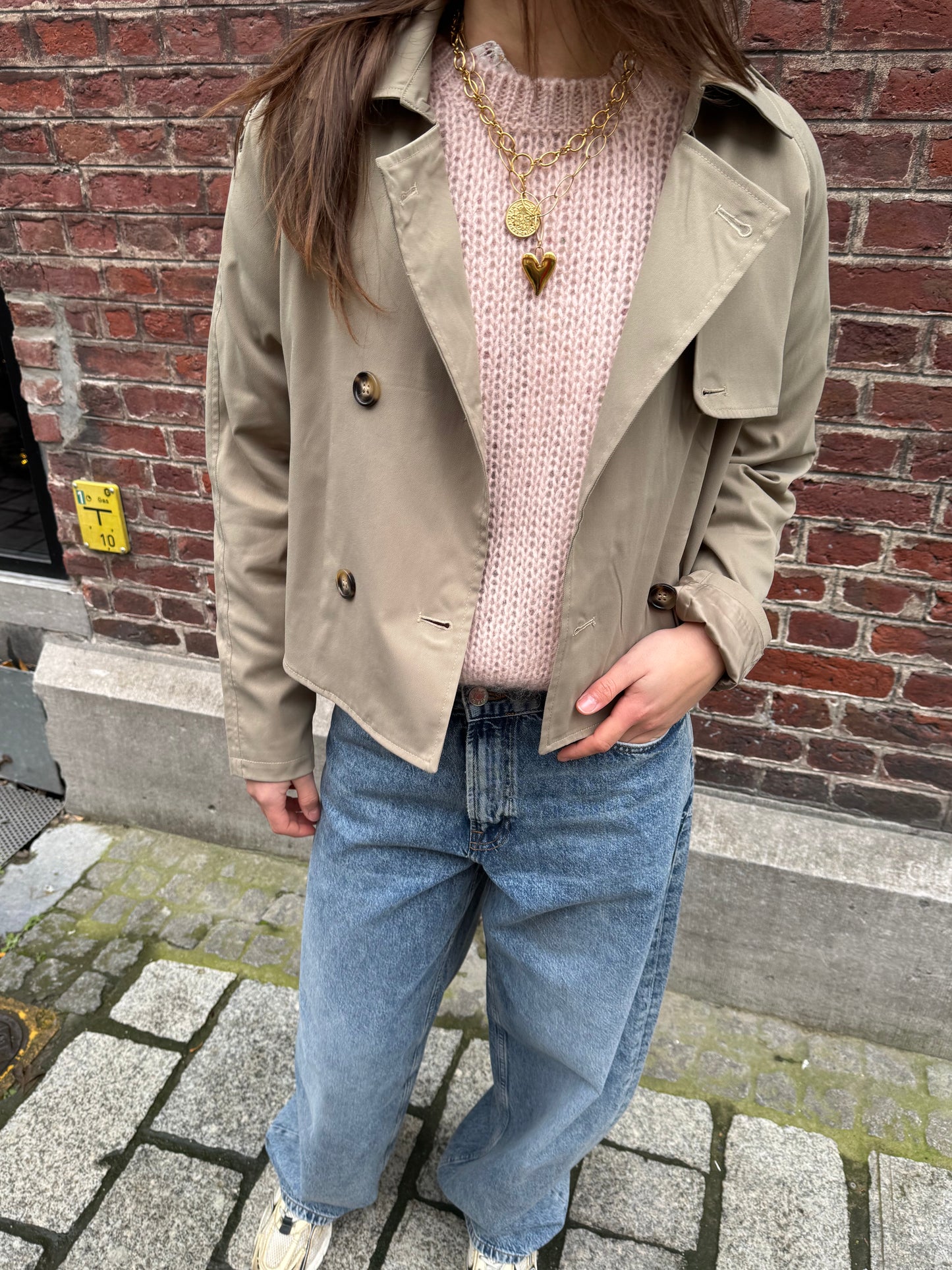 Coster Copenhagen Trench Kort Alicia Sand Olive