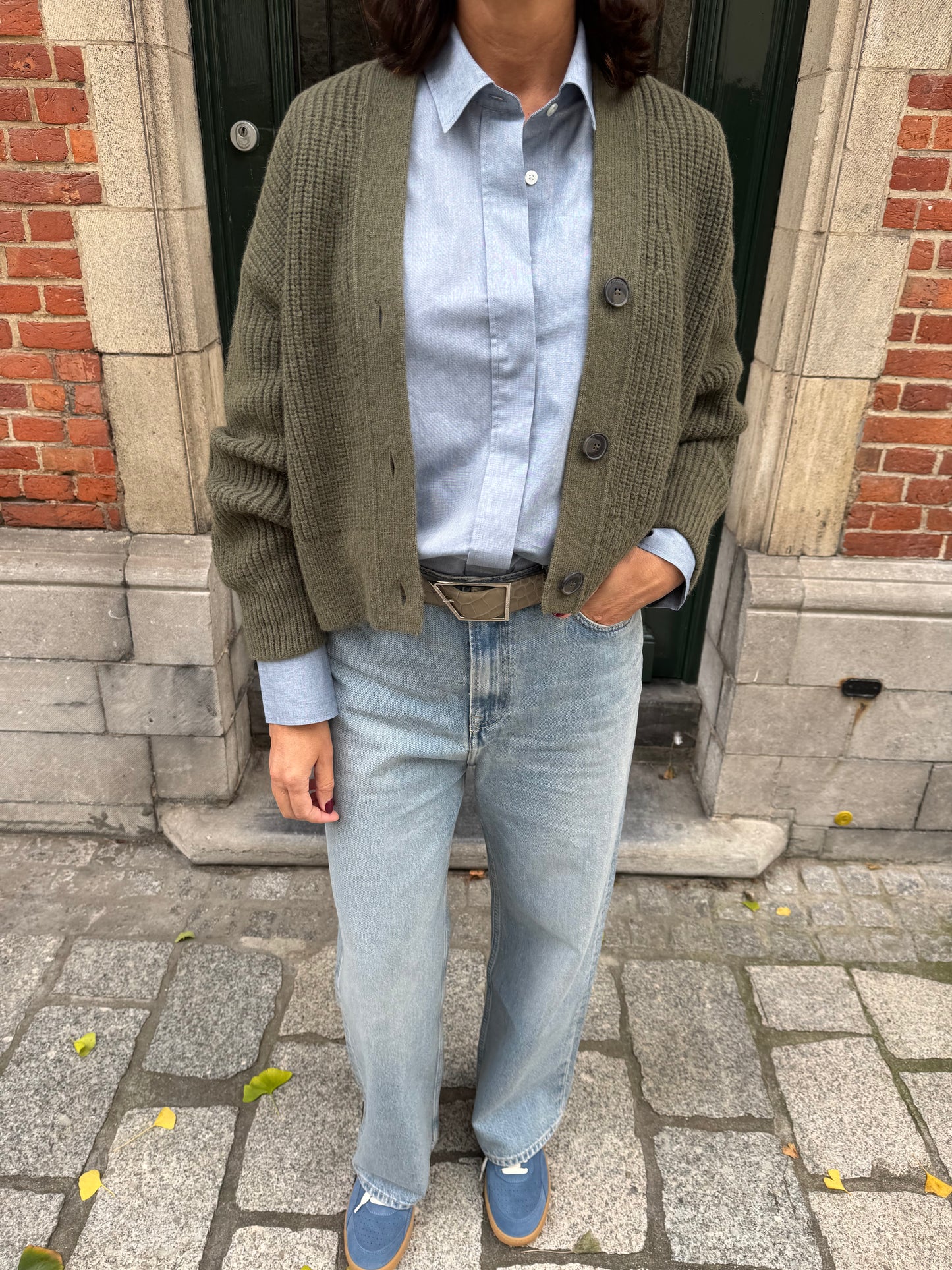 Closed Cardigan Forest Green