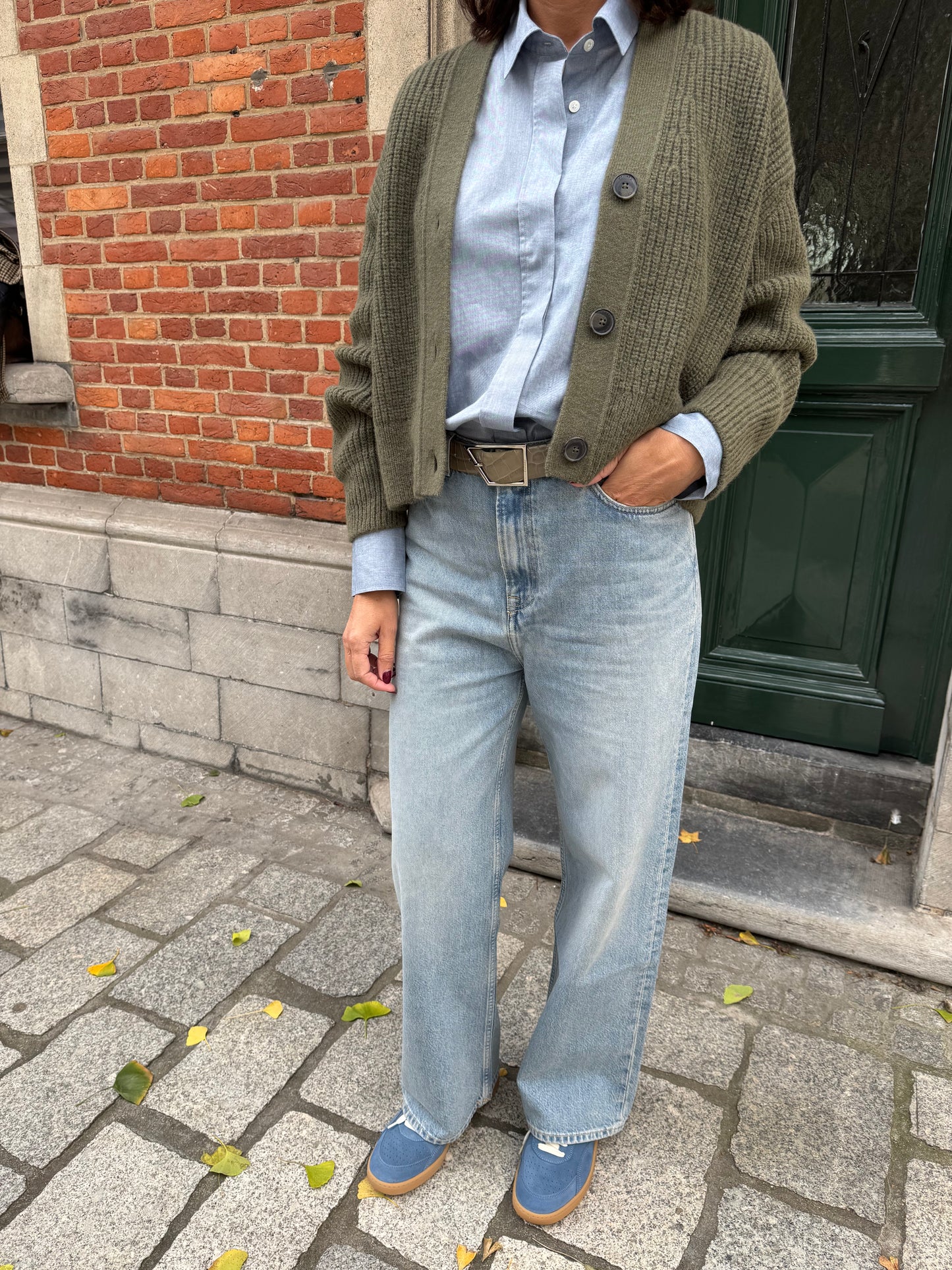 Closed Cardigan Forest Green