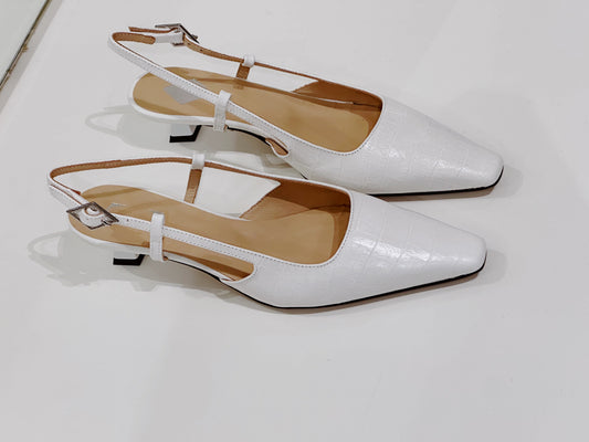 Cara Rosa Schoenen Slingback Kitten Heel Laura Croco Cream