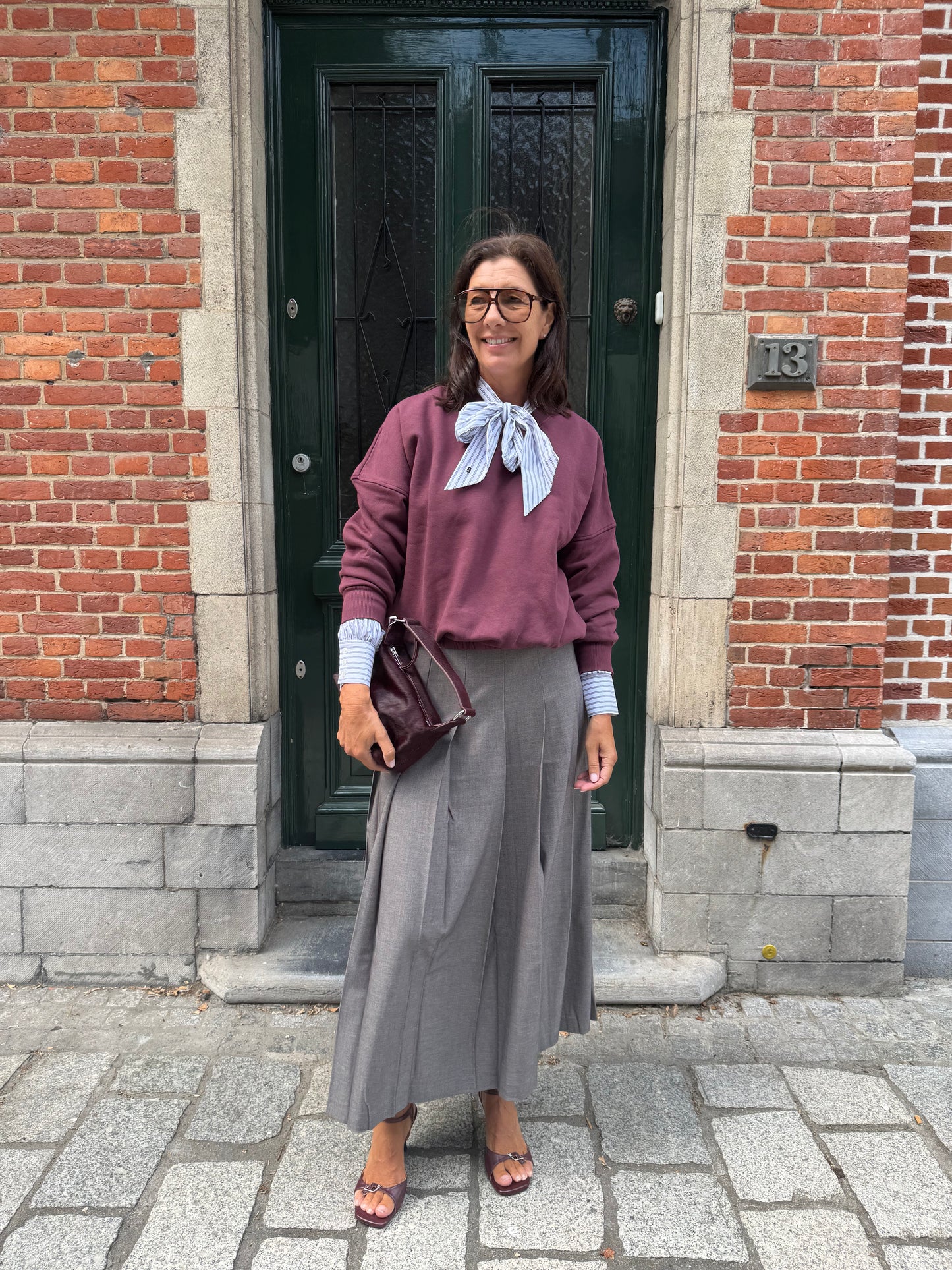 JCSophie Rok Paulette met Plooien Mid Grey