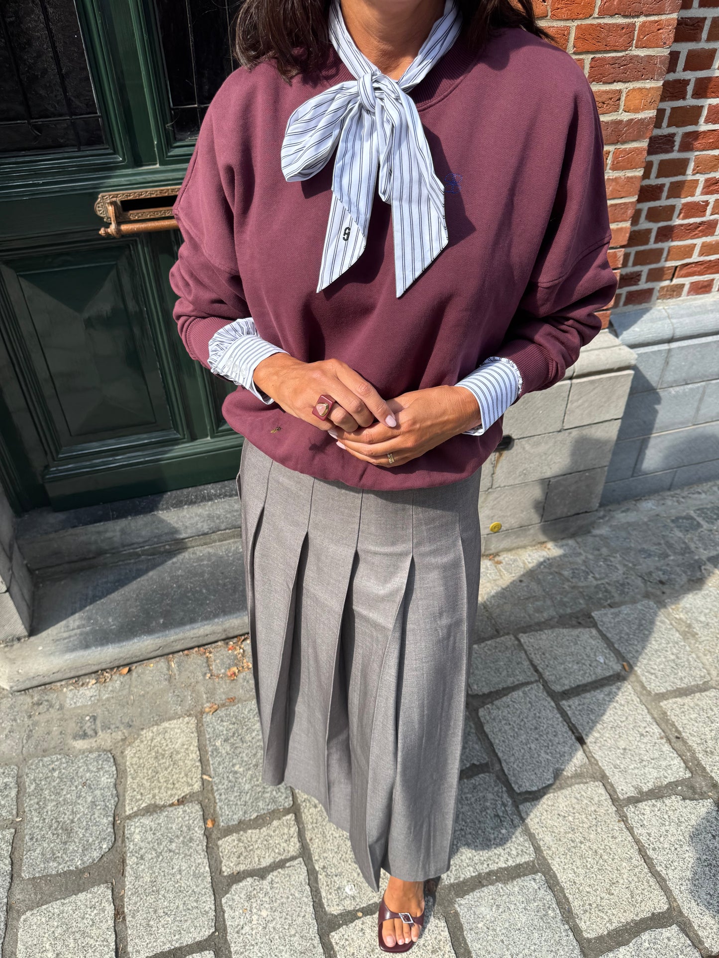 JCSophie Rok Paulette met Plooien Mid Grey