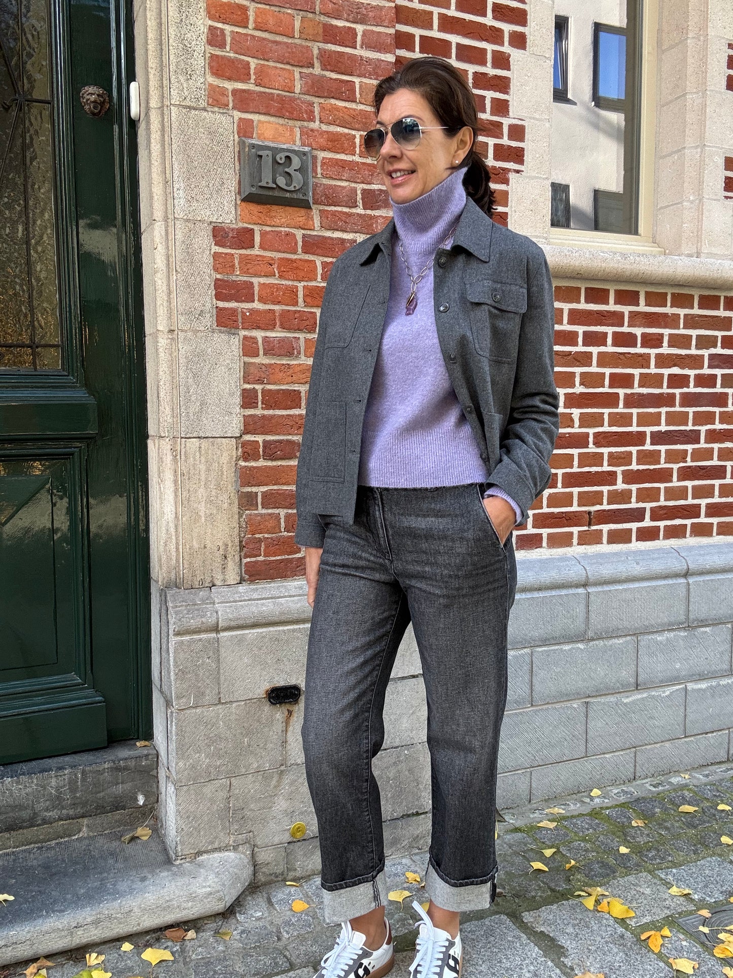 19.70Seventy Jas met Zakken Grijs Flanel