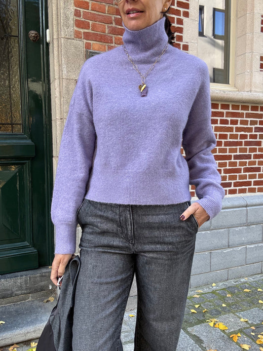 Samsoe Samsoe Rolkraag Nola T-N Wisteria