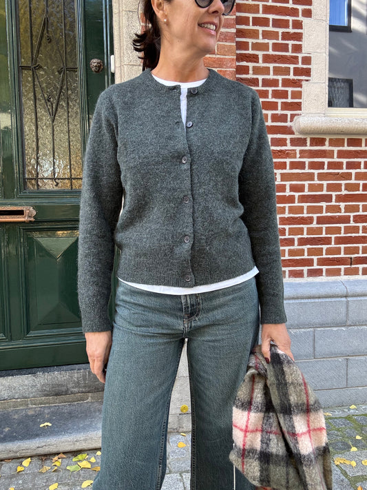 Samsoe Samsoe Cardigan Nor Short Dark Evergreen Mel.