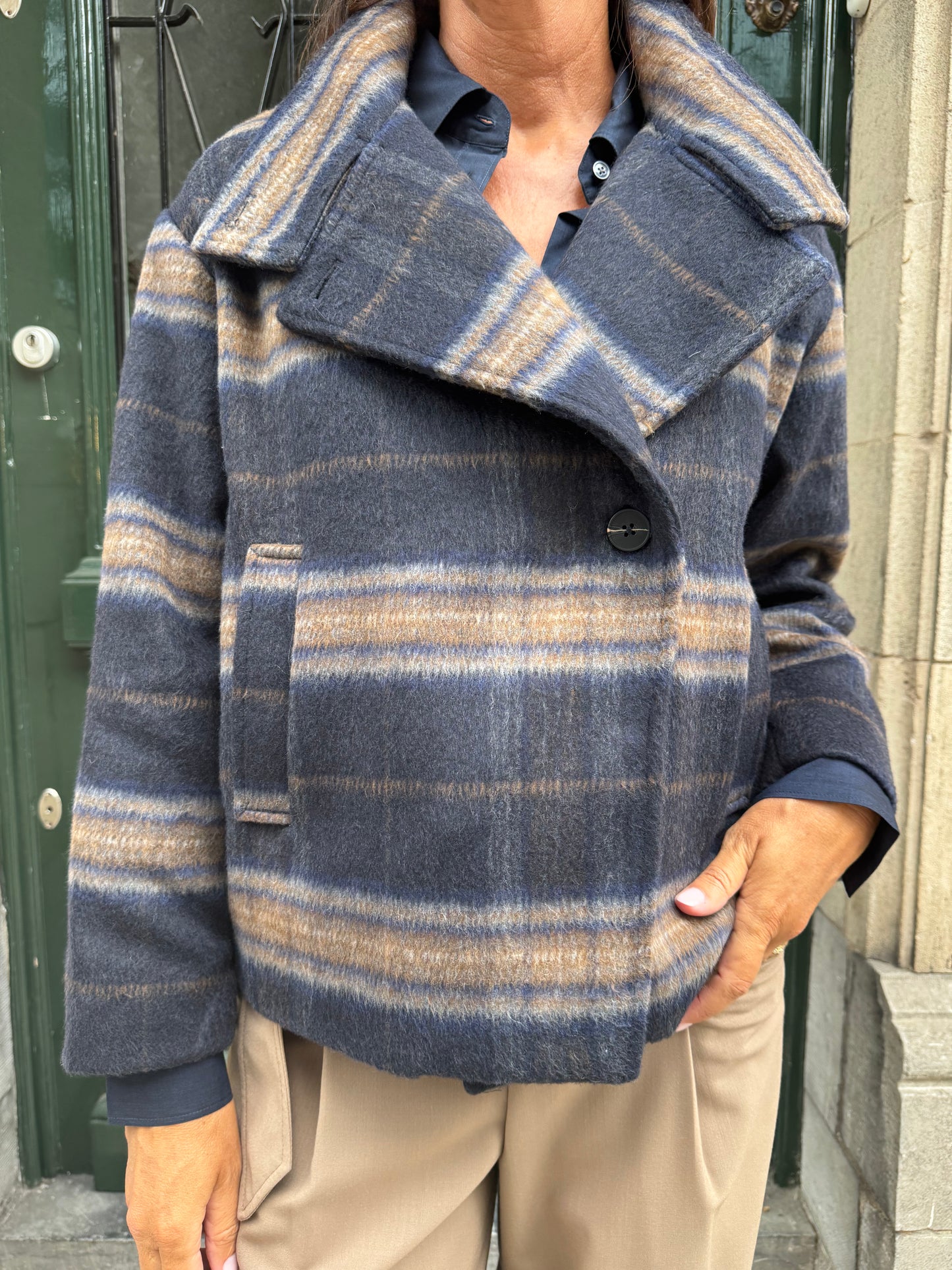 JCSophie Jas Patty Blue/Brown Check