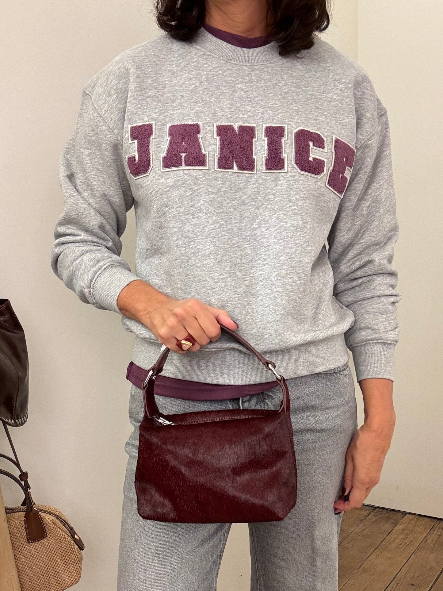 Janice Sweater Andy Grey Aubergine