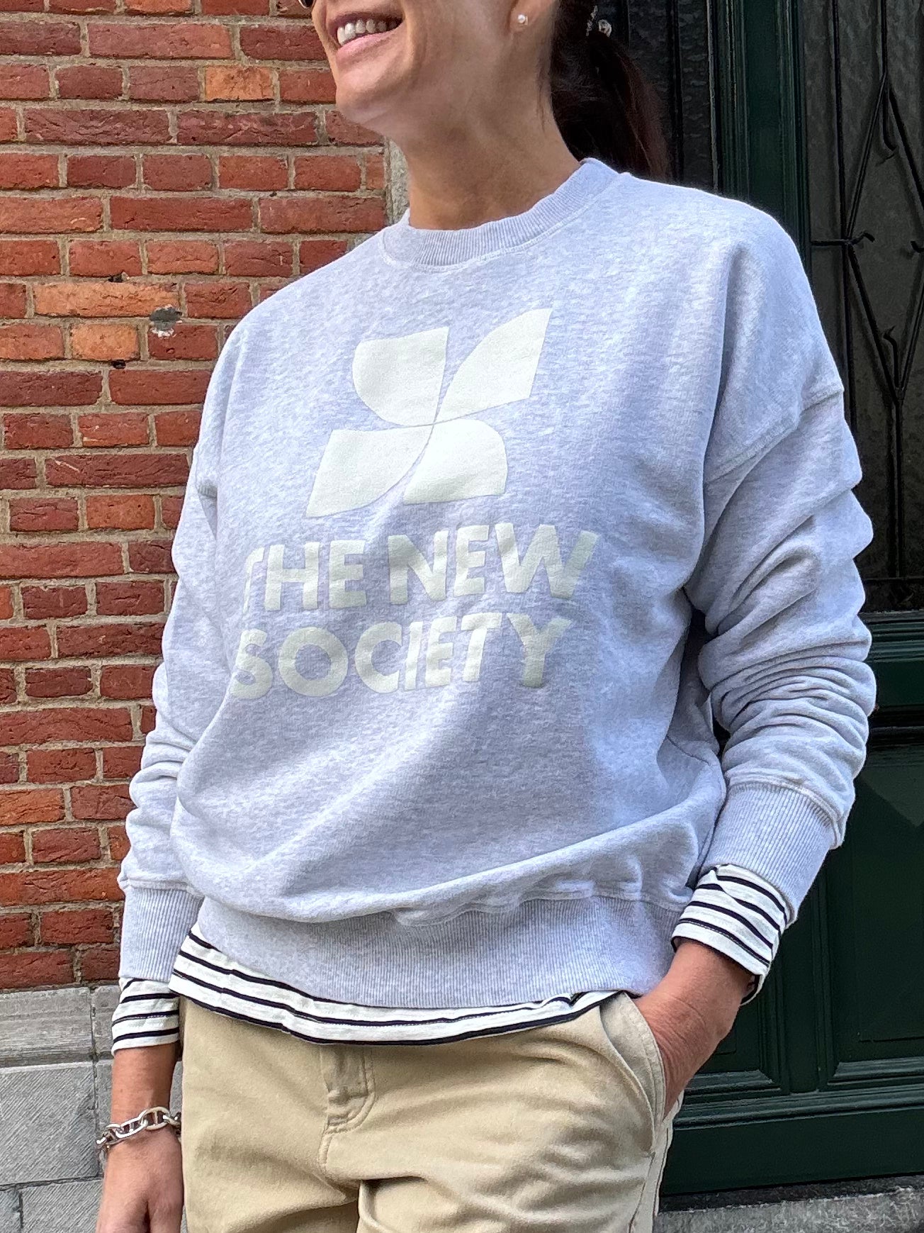 The New Society Sweater Mykonos White