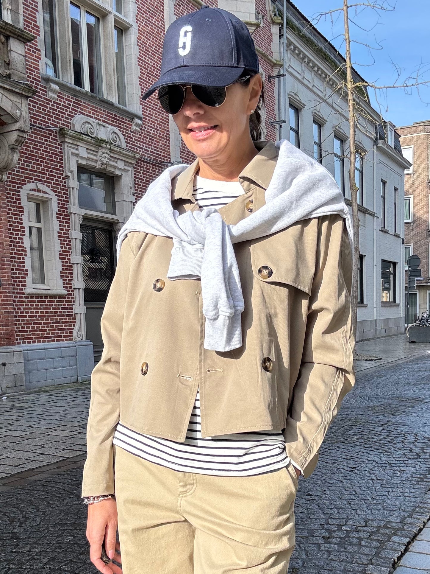 Coster Copenhagen Trench Kort Alicia Sand Olive