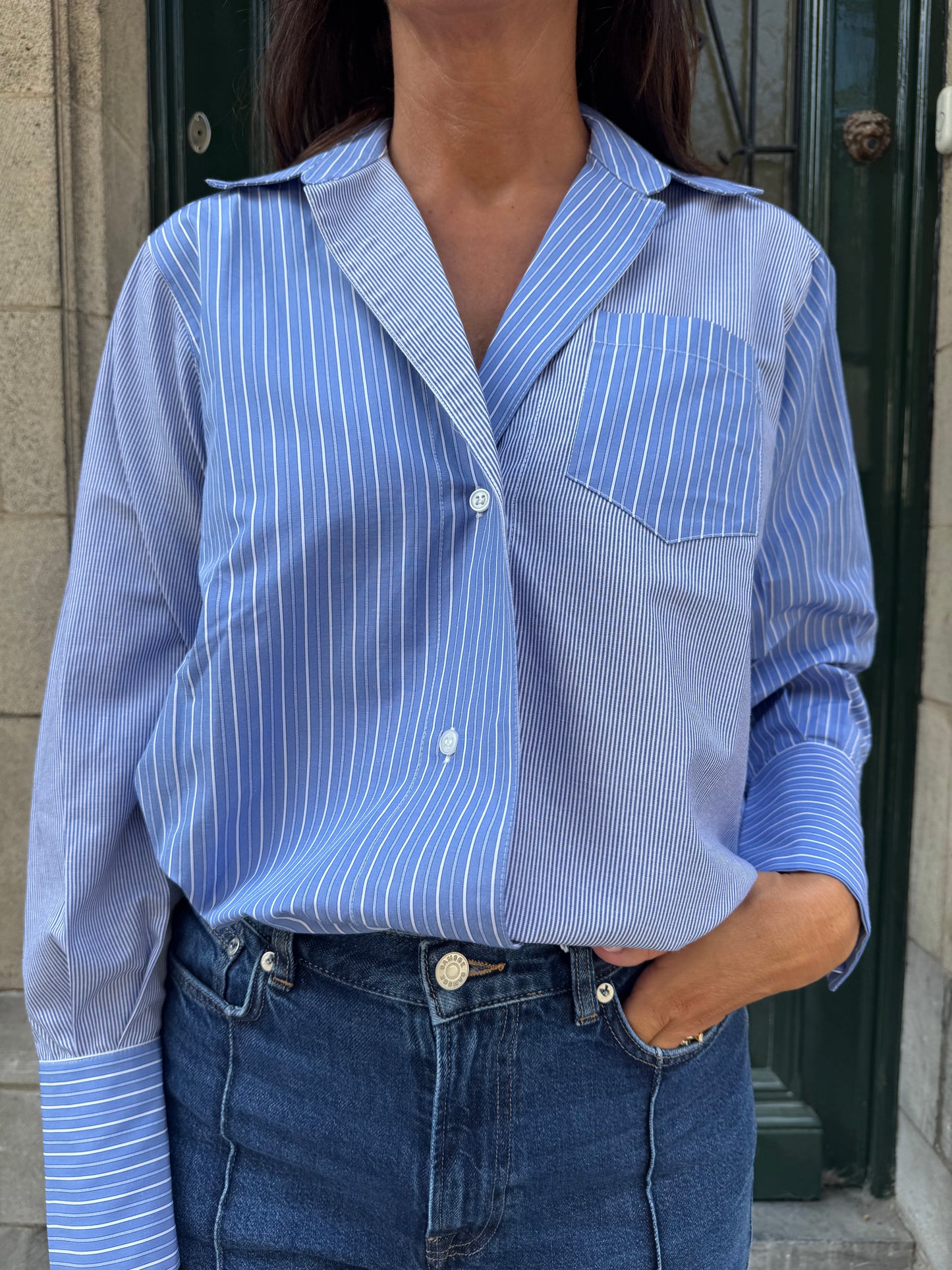 Liv The Label Bloes Oversized Scott Light Blue Striped