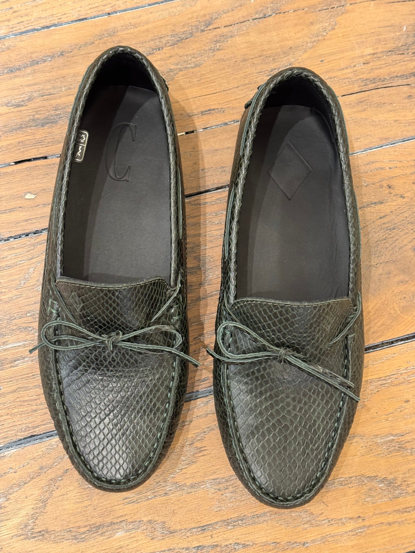 Cara Rosa Loafers Natalie Snake Green