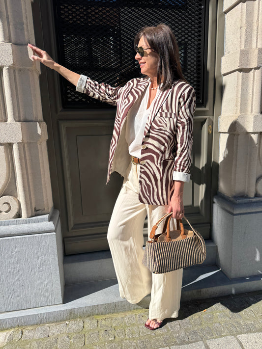 Reborn Blazer Astro Zebra Print Vino/Brown