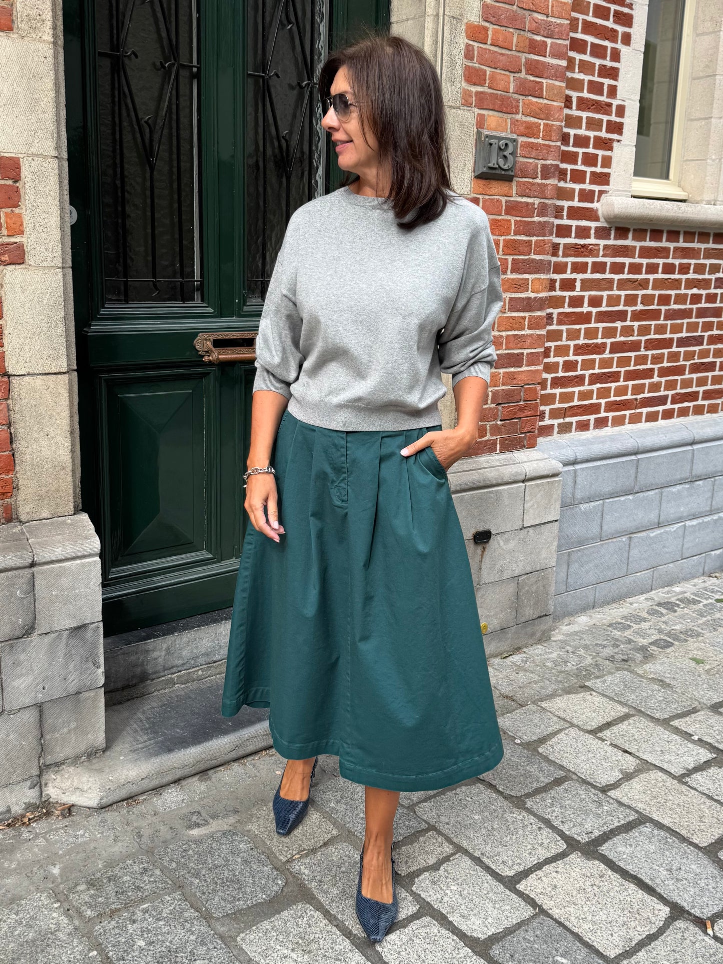 Rue de Tokyo Rok Pen Twill Dark Pine Green