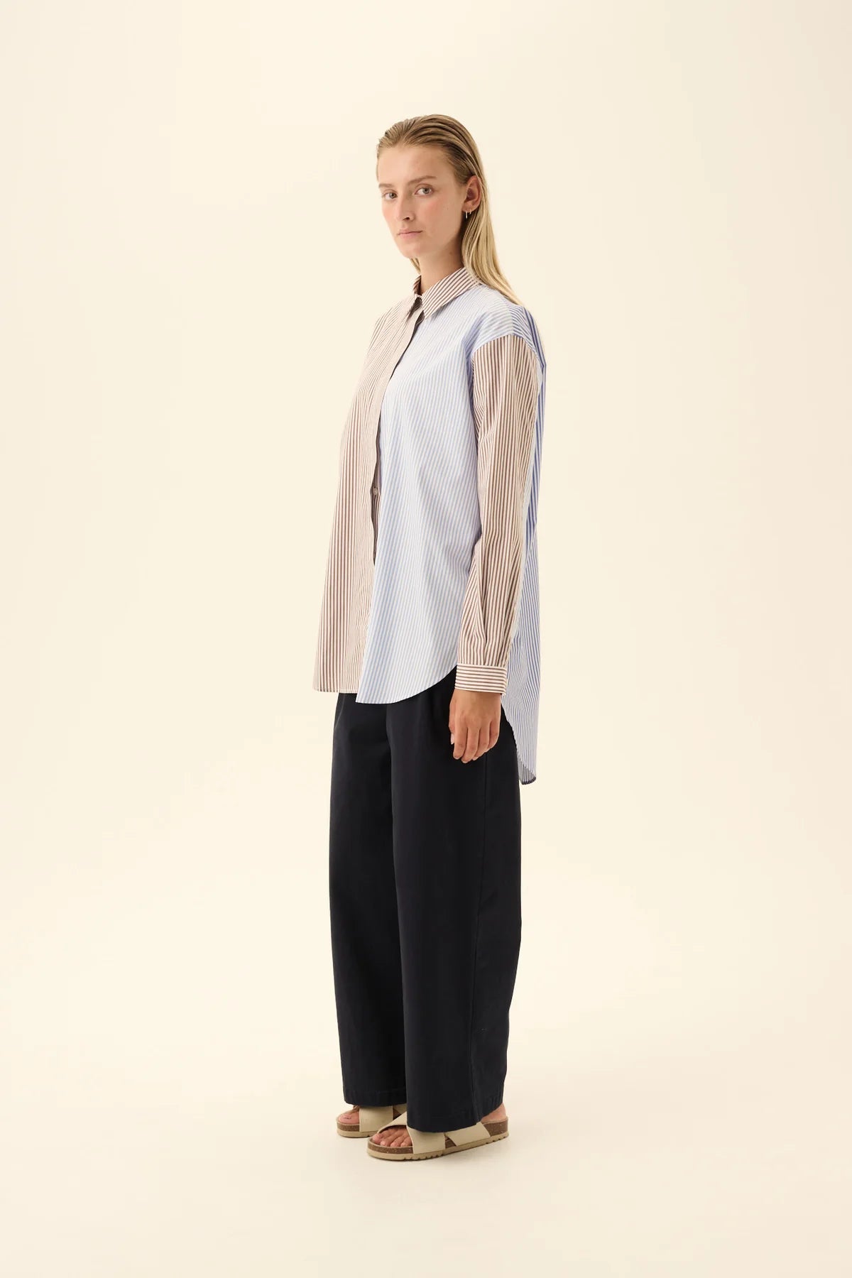 Rue de Tokyo Bloes Stella Multi-stripe Brown/ Light Blue / Blue / White