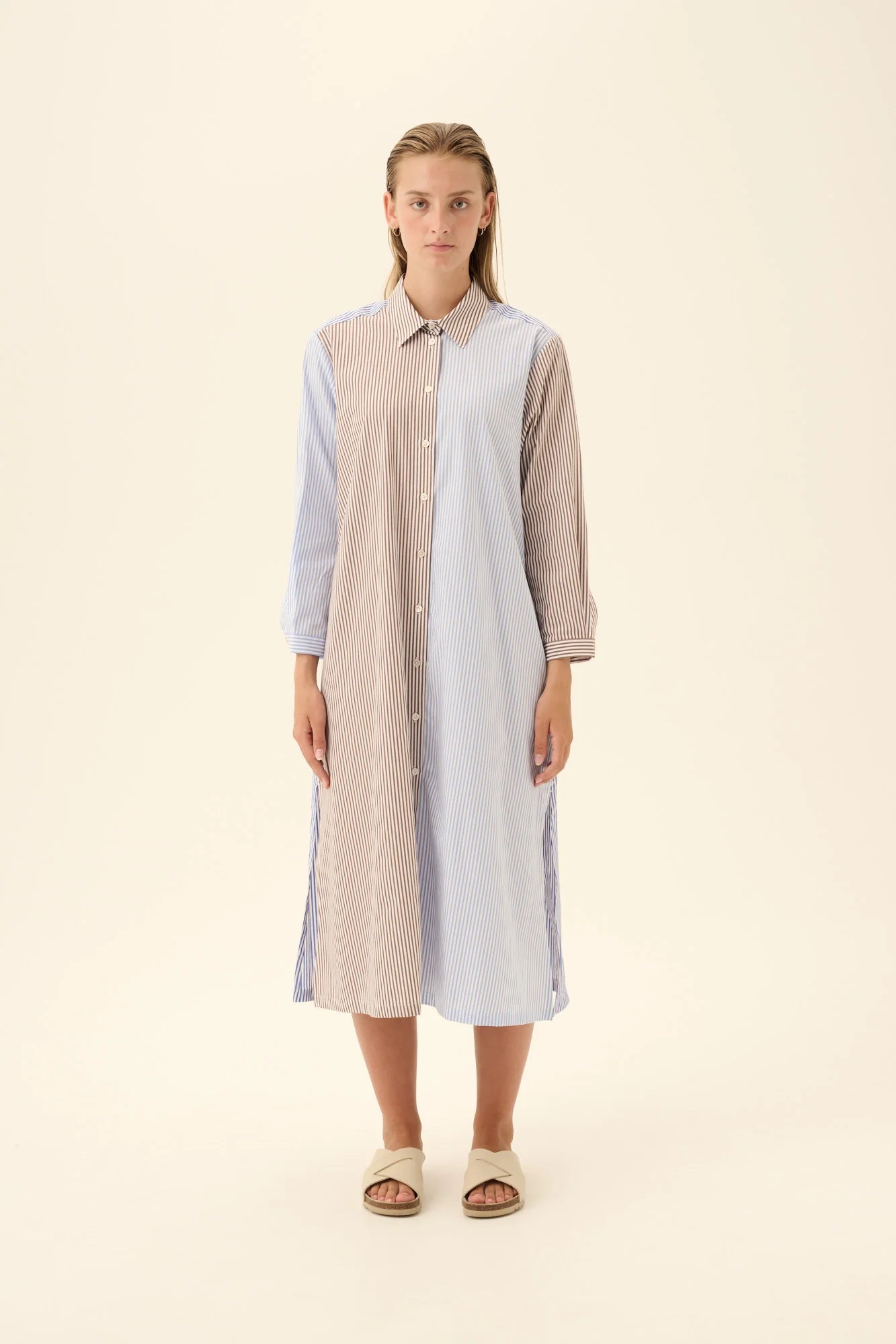 Rue de Tokyo Della Multistripe Brown/Light Blue/Blue/White Multistripe