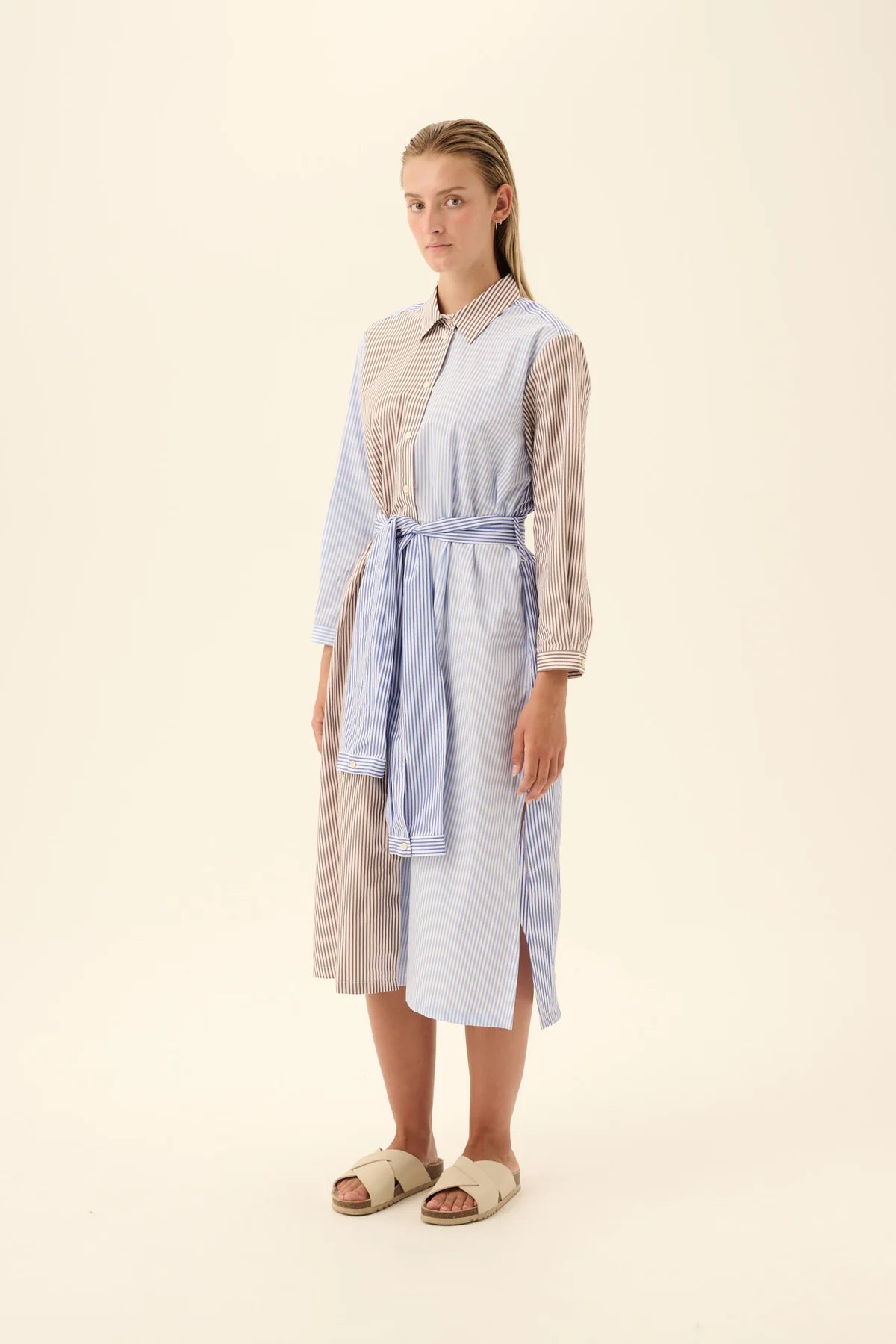 Rue de Tokyo Della Multistripe Brown/Light Blue/Blue/White Multistripe