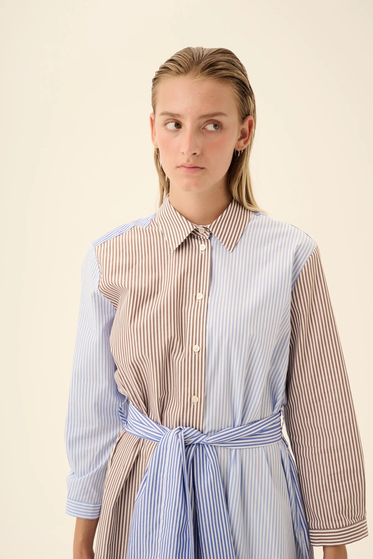 Rue de Tokyo Della Multistripe Brown/Light Blue/Blue/White Multistripe