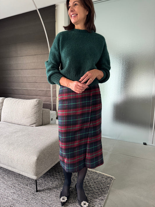 OUTLET Liv The Label Rok Midi Drew Burgundy/Blue Check