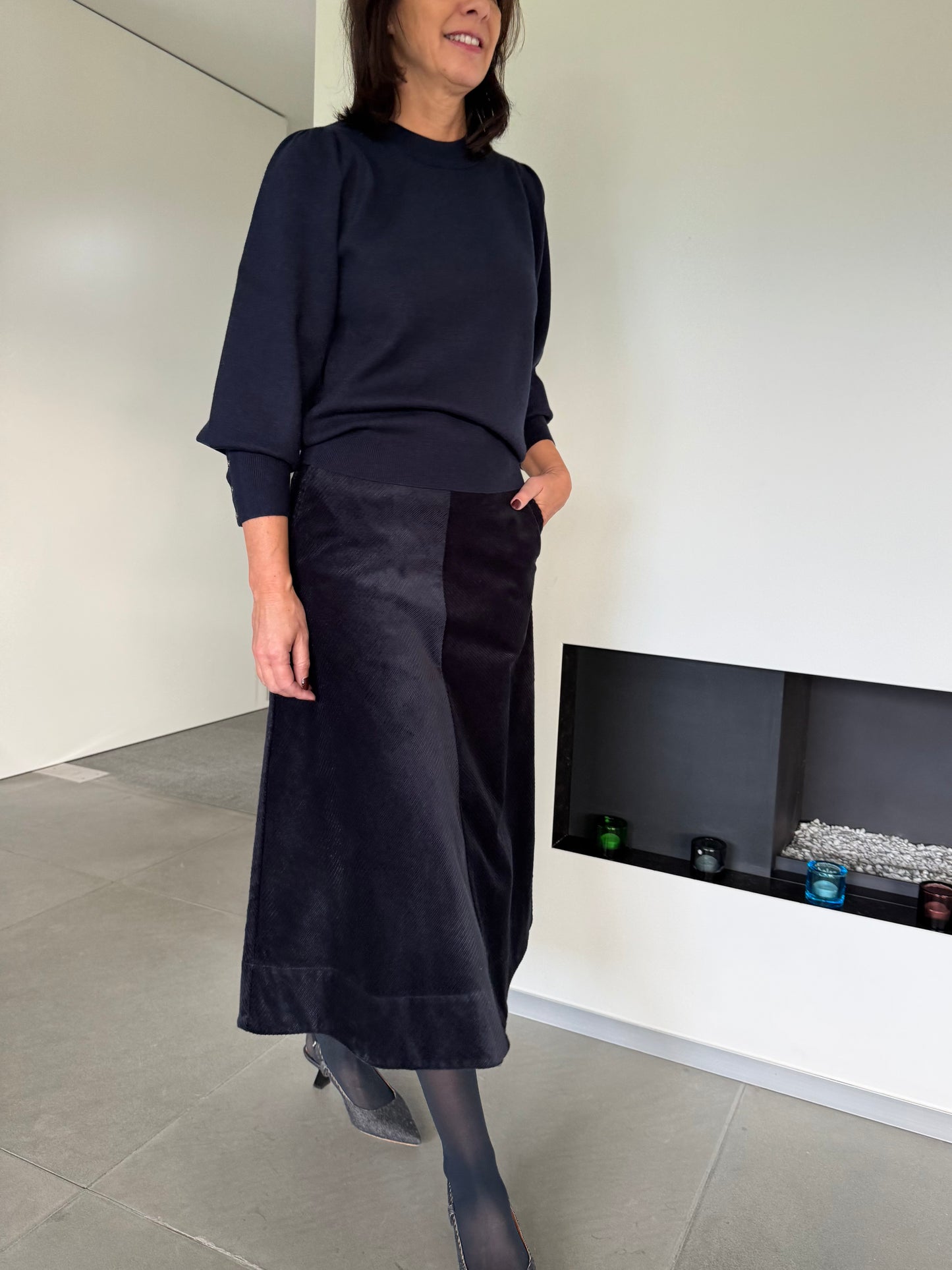 OUTLET Rue de Tokyo Rok Pryma Organic Heavy Corduroy Ink Navy