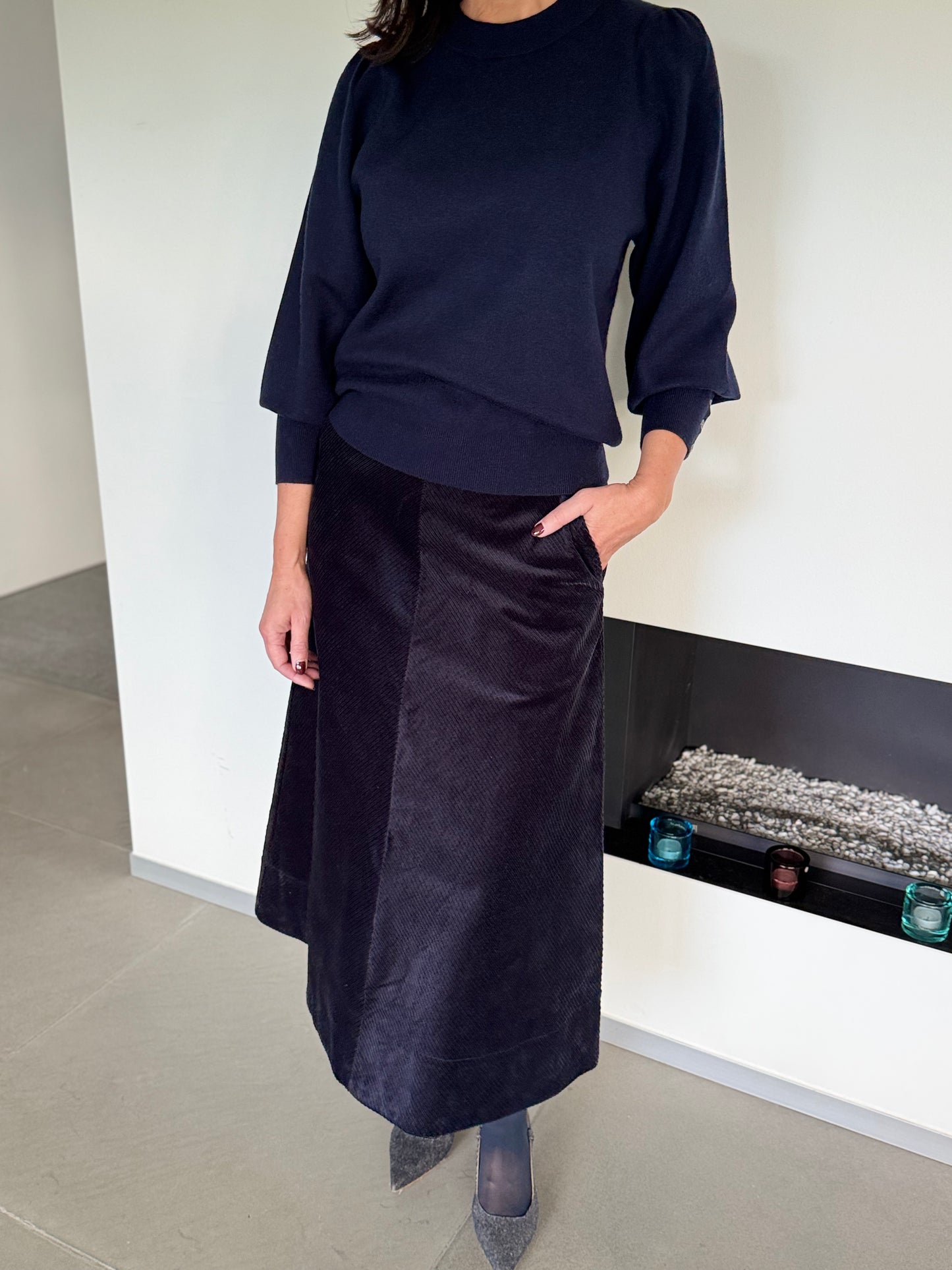 OUTLET Rue de Tokyo Rok Pryma Organic Heavy Corduroy Ink Navy