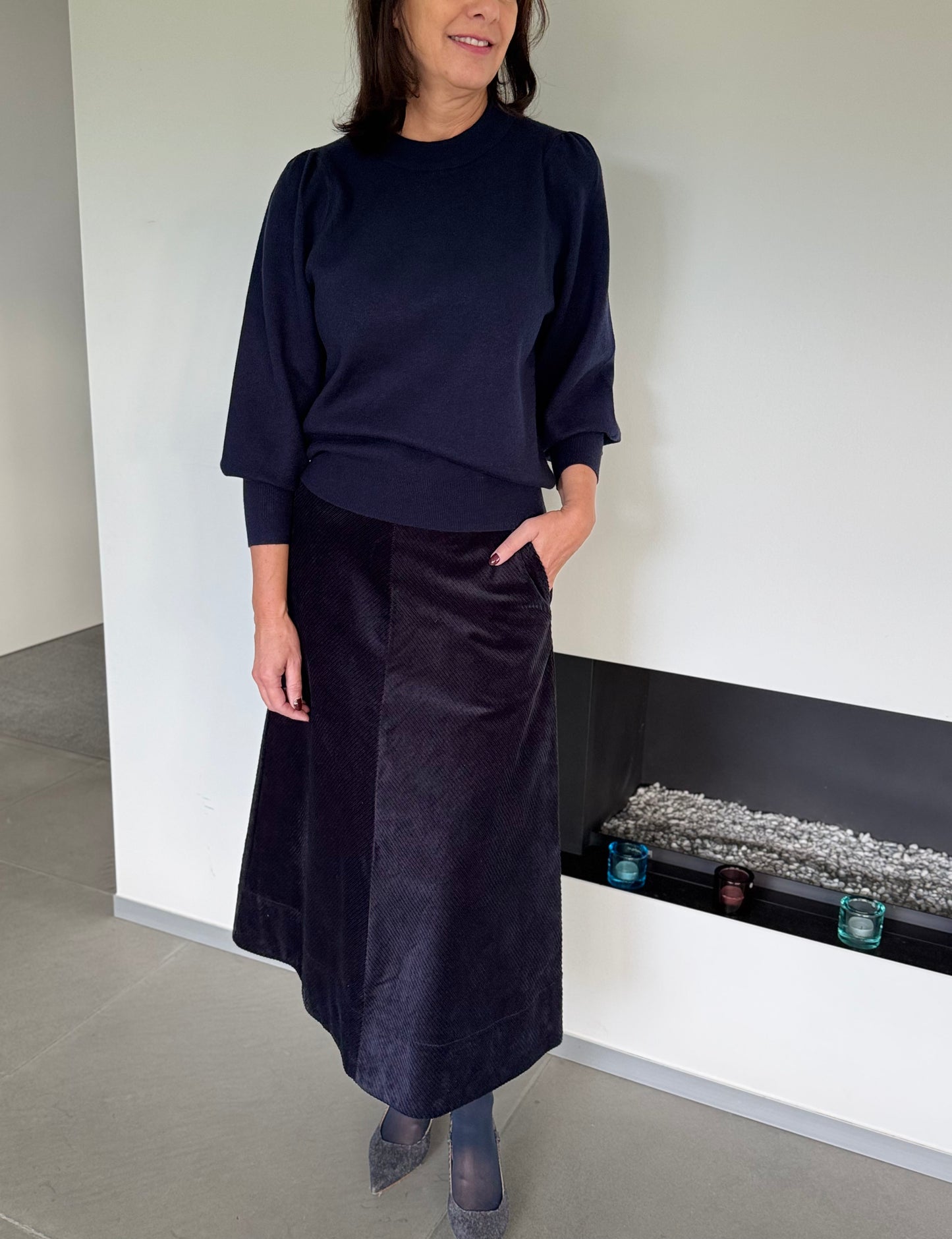 OUTLET Rue de Tokyo Rok Pryma Organic Heavy Corduroy Ink Navy