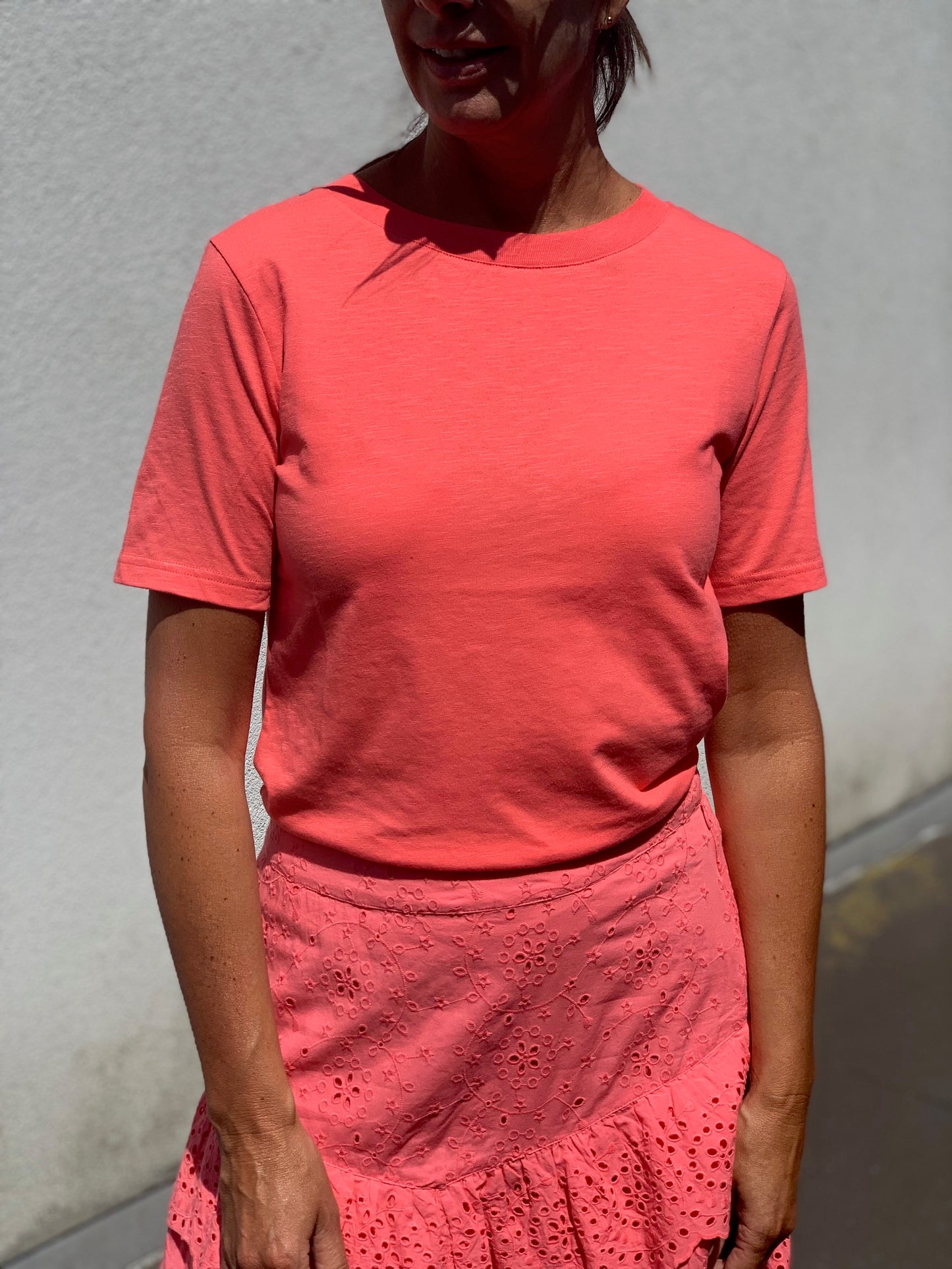 Coster Copenhagen T-shirt Ronde Hals Intense Pink