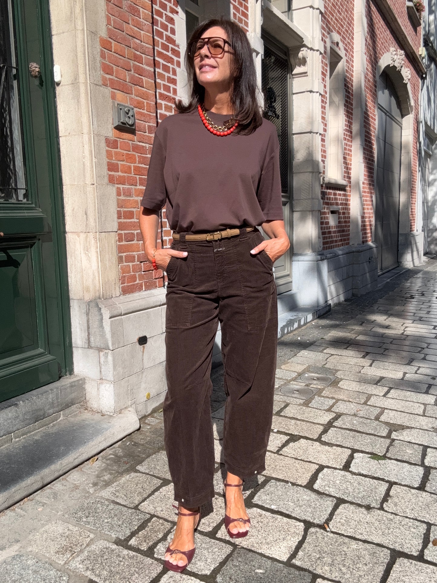 Closed Broek Rhannon Mahagony Brown