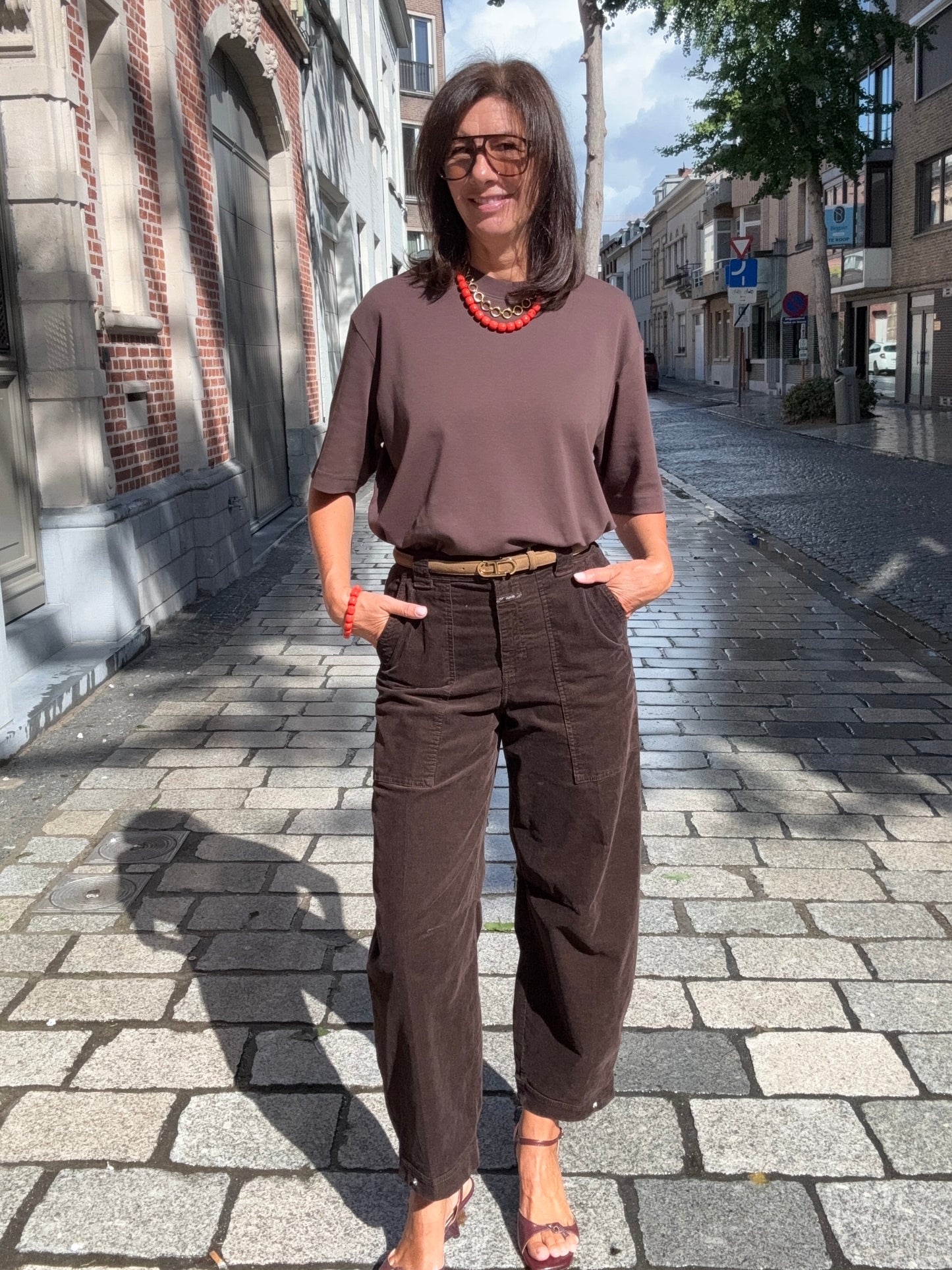Closed Broek Rhannon Mahagony Brown