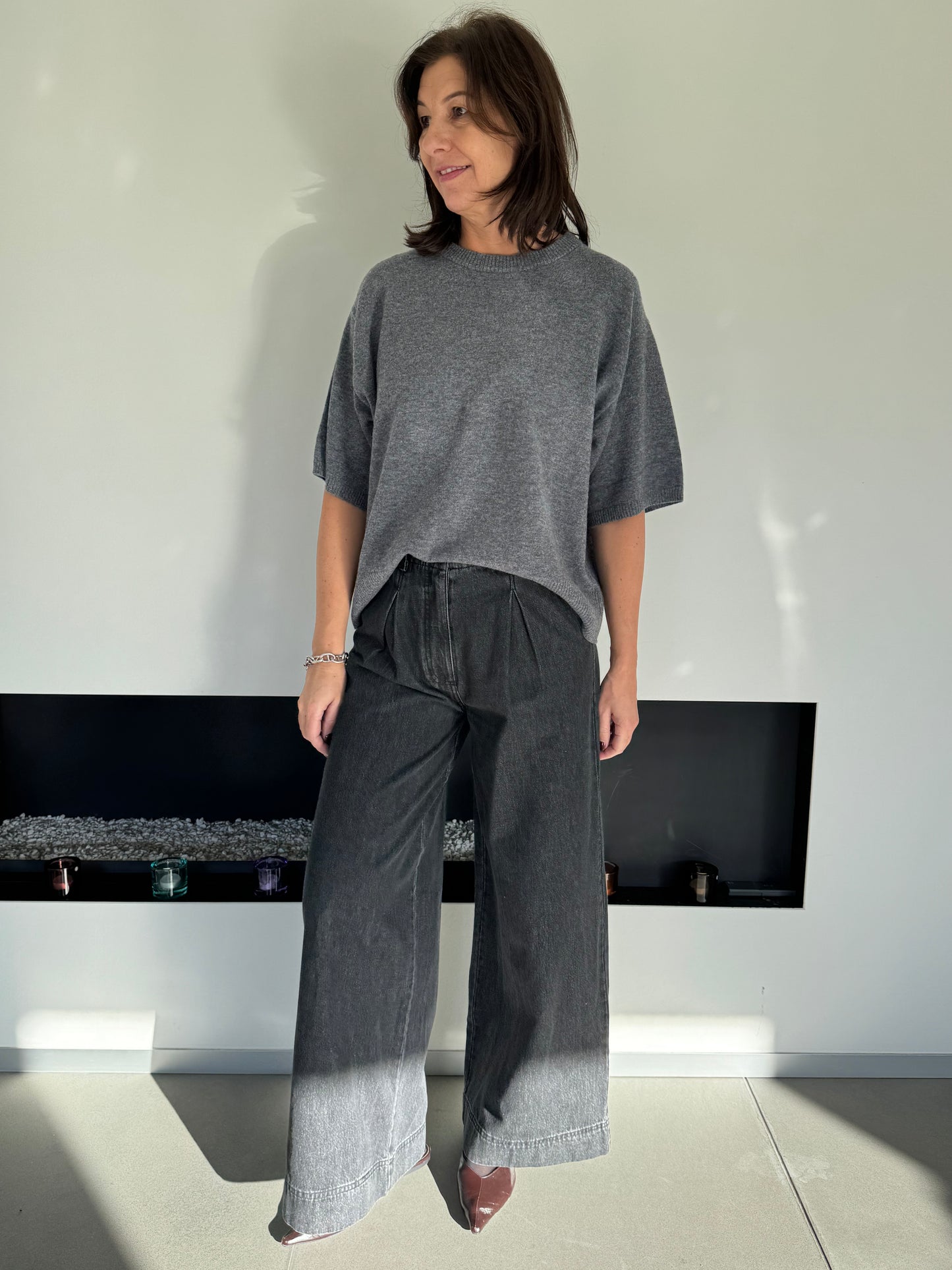 Rue de Tokyo Pull Kara Merinos Grey Melange