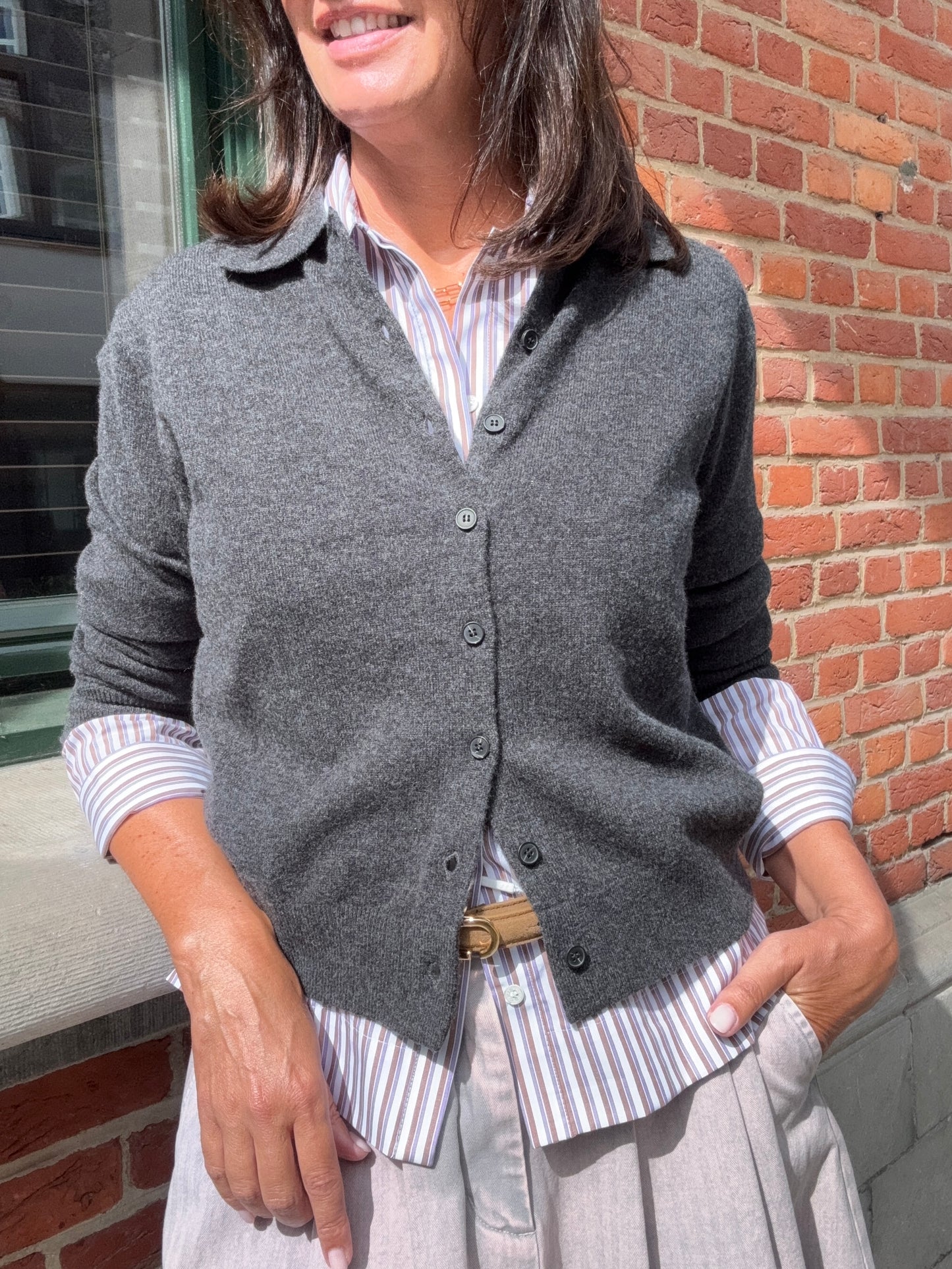 JCSophie Cardigan Porcelain Anthracite