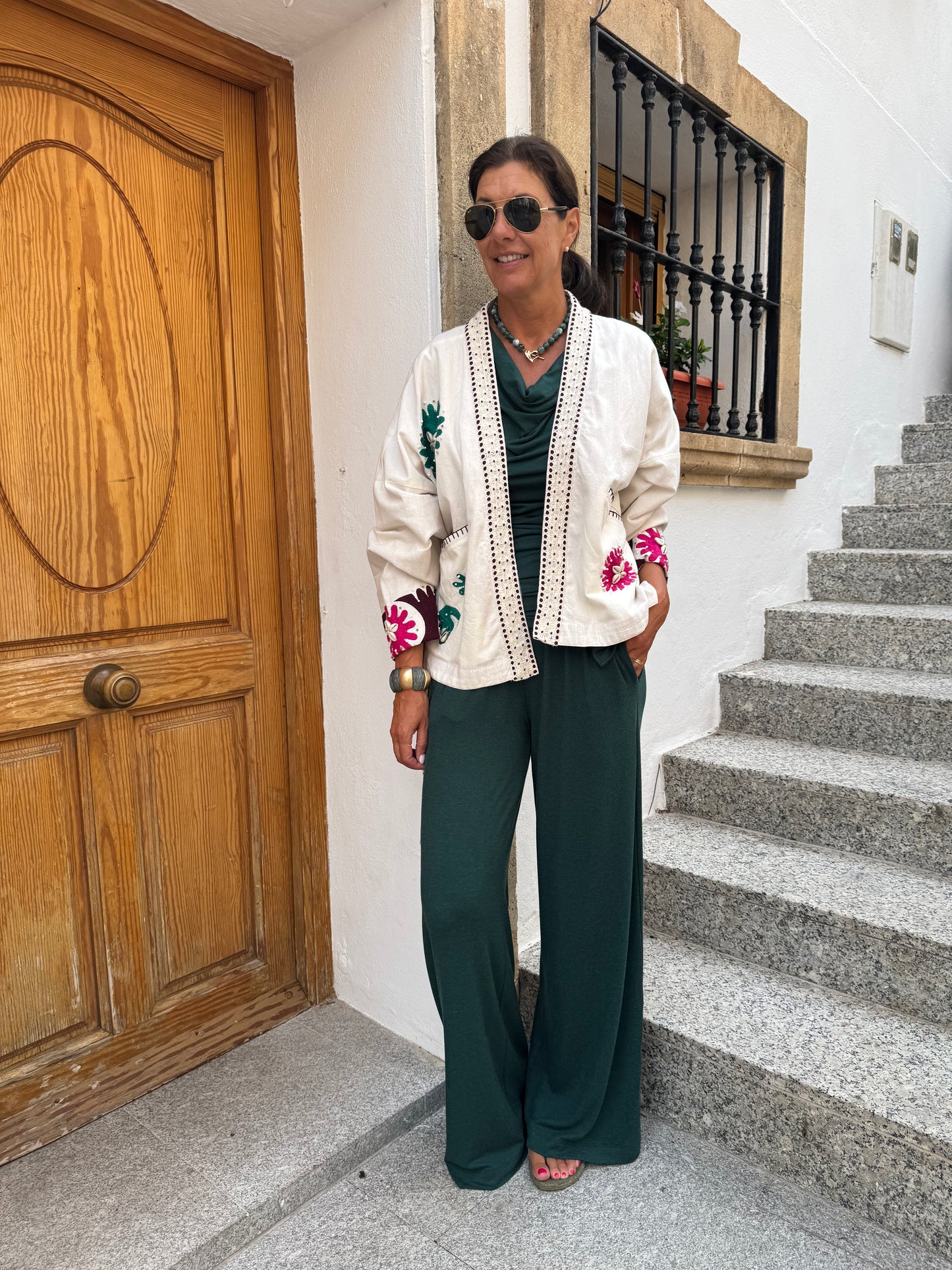 Luisa Kimono Crème met Schelpjes