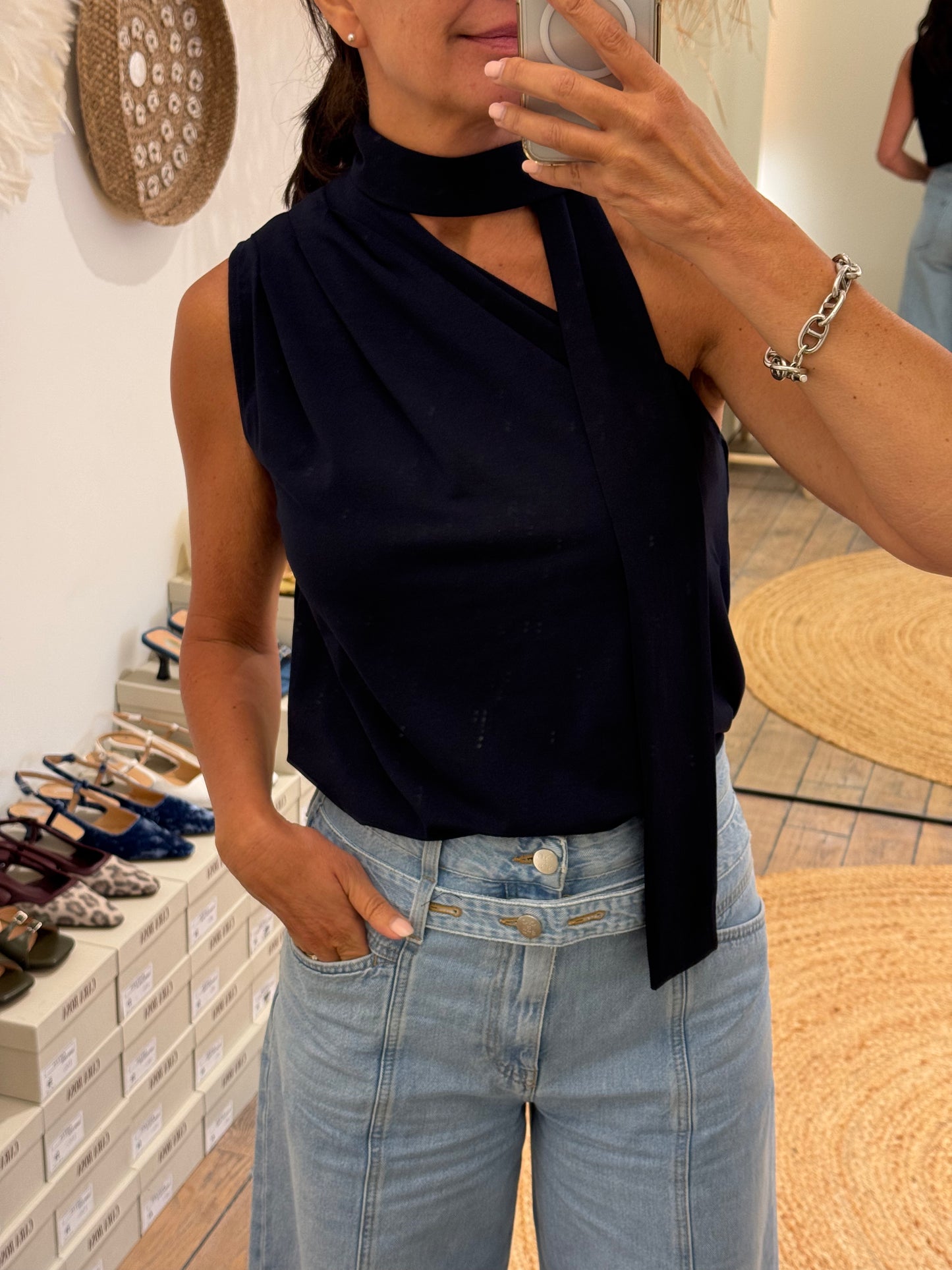 Re/Born Top Una Dark Blue