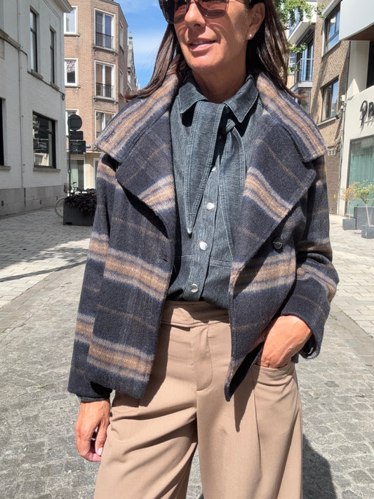 JCSophie Jas Patty Blue/Brown Check