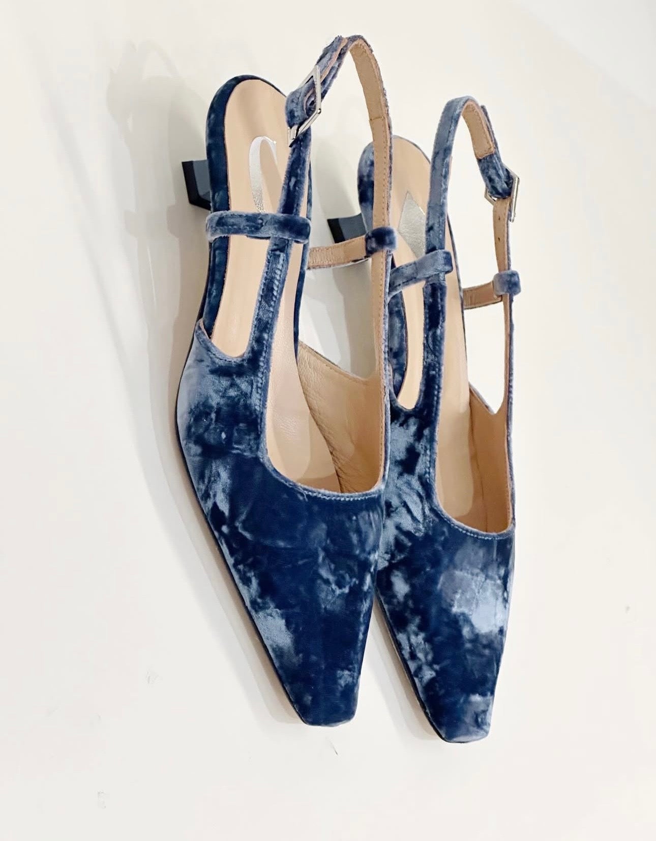 Cara Rosa Schoenen Slingback Kitten Heel Laura Jeans Fluweel