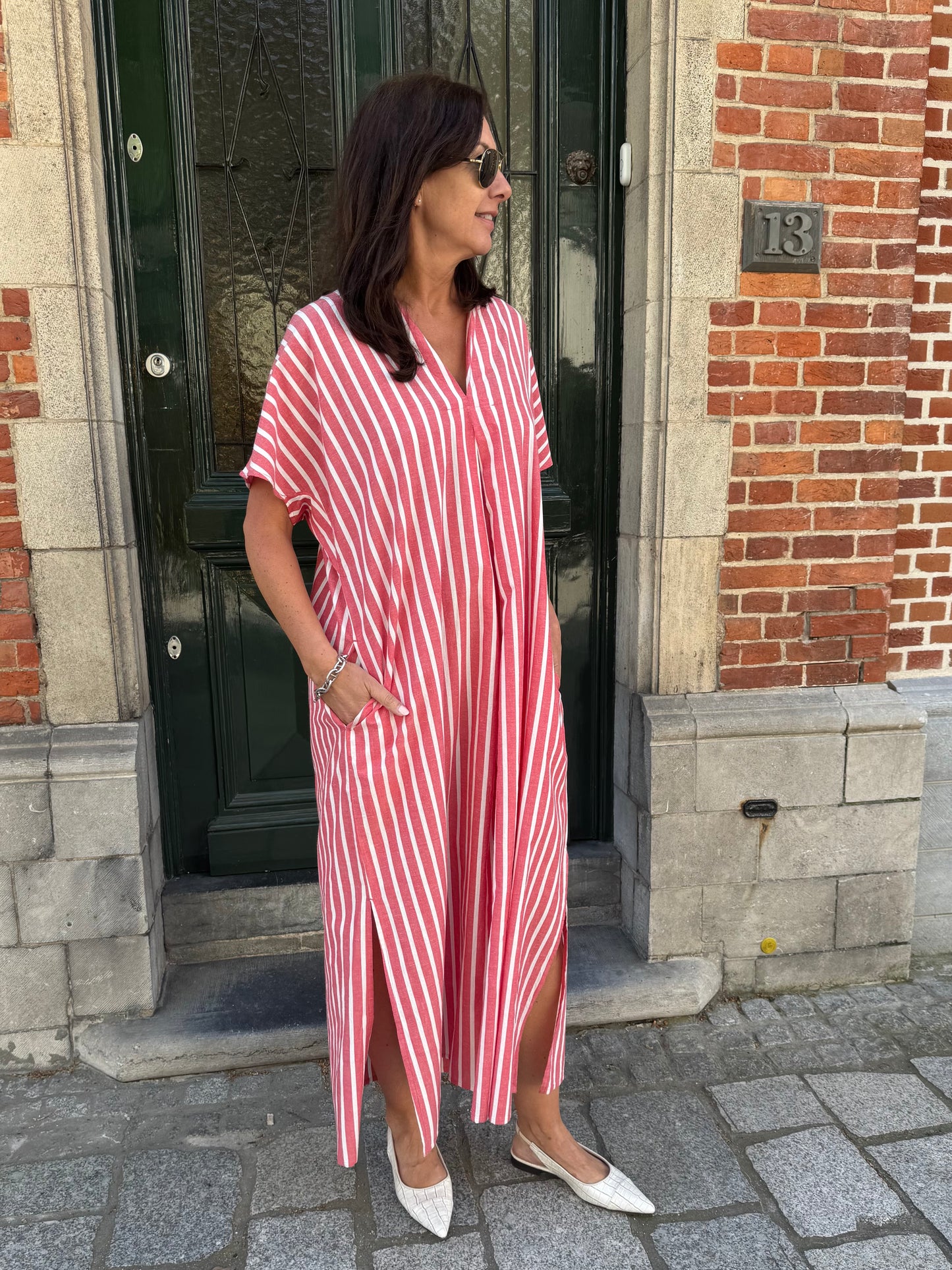 By-Bar Jurk Bali Streep Rood