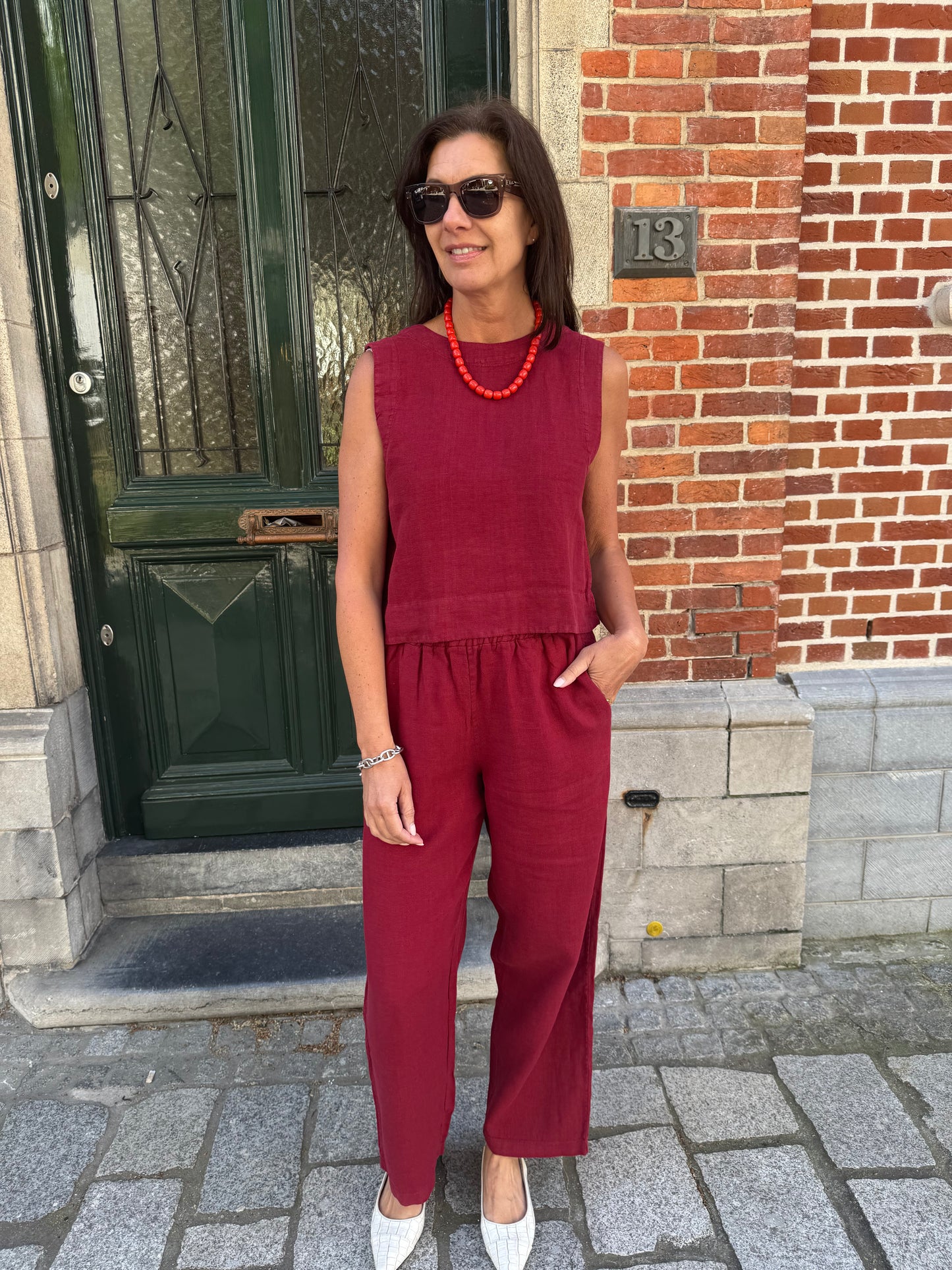 The New Society Top Melissa Crimson Wine