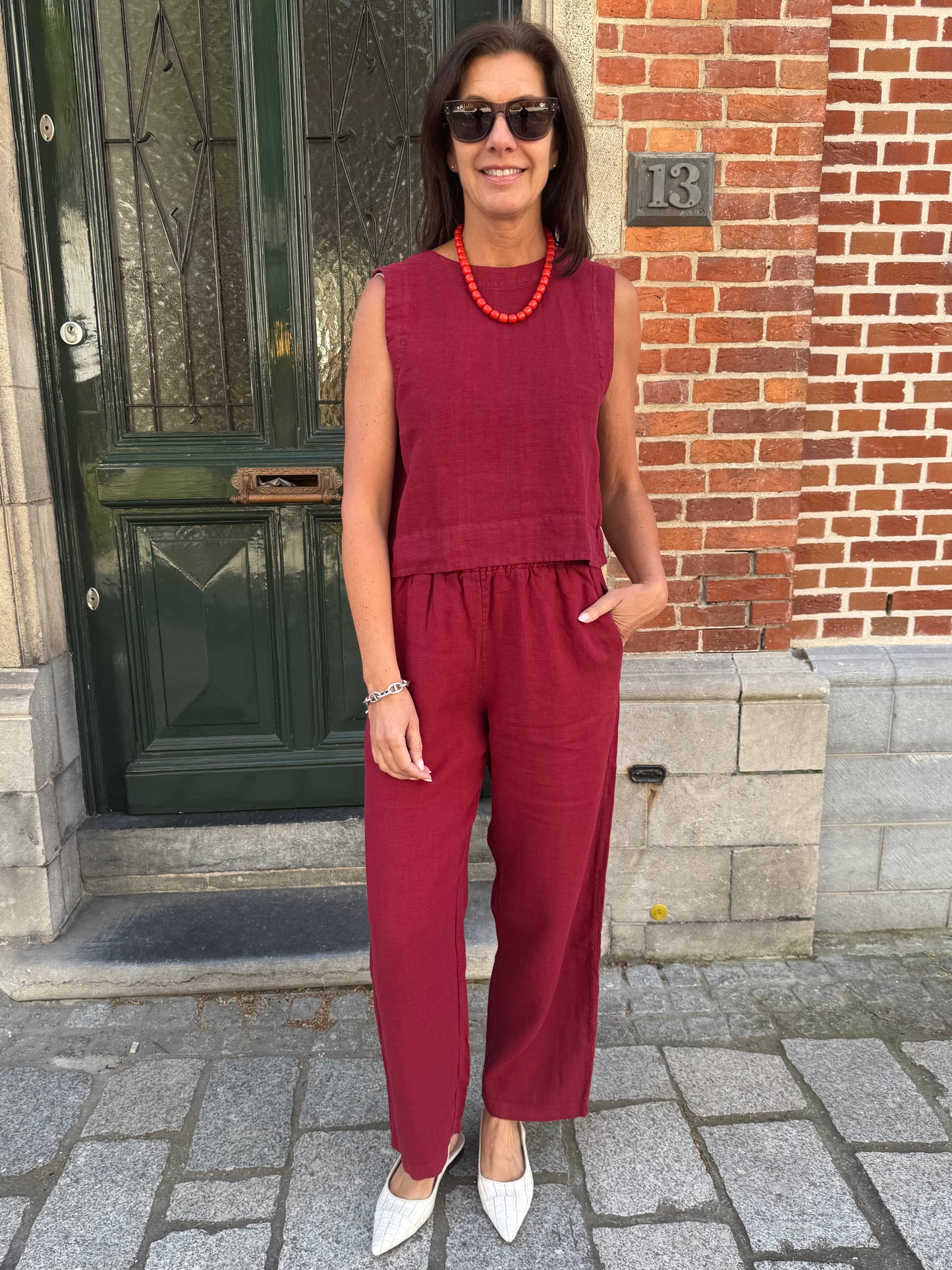 The New Society Top Melissa Crimson Wine